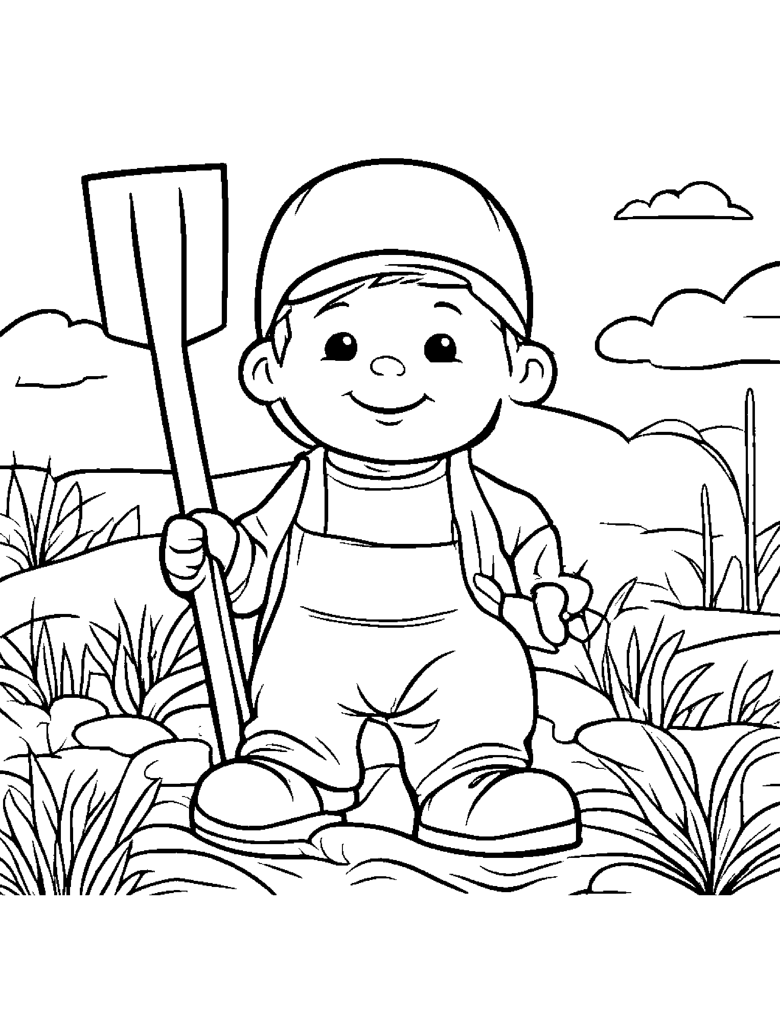 Cozy Shovel #3 Coloring Page (Free Printable PDF)