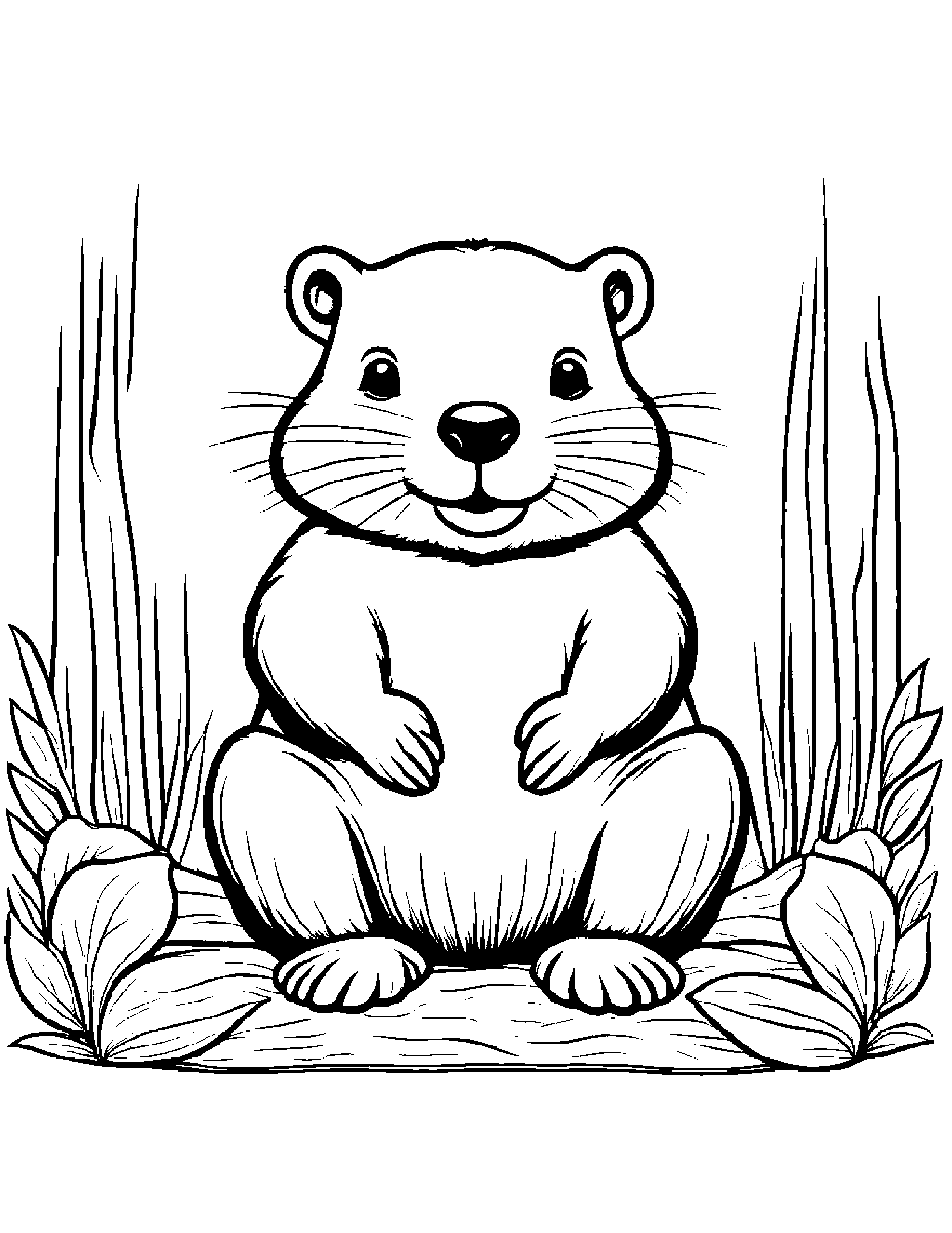Cuddly Beaver Coloring Page (Free Printable PDF)