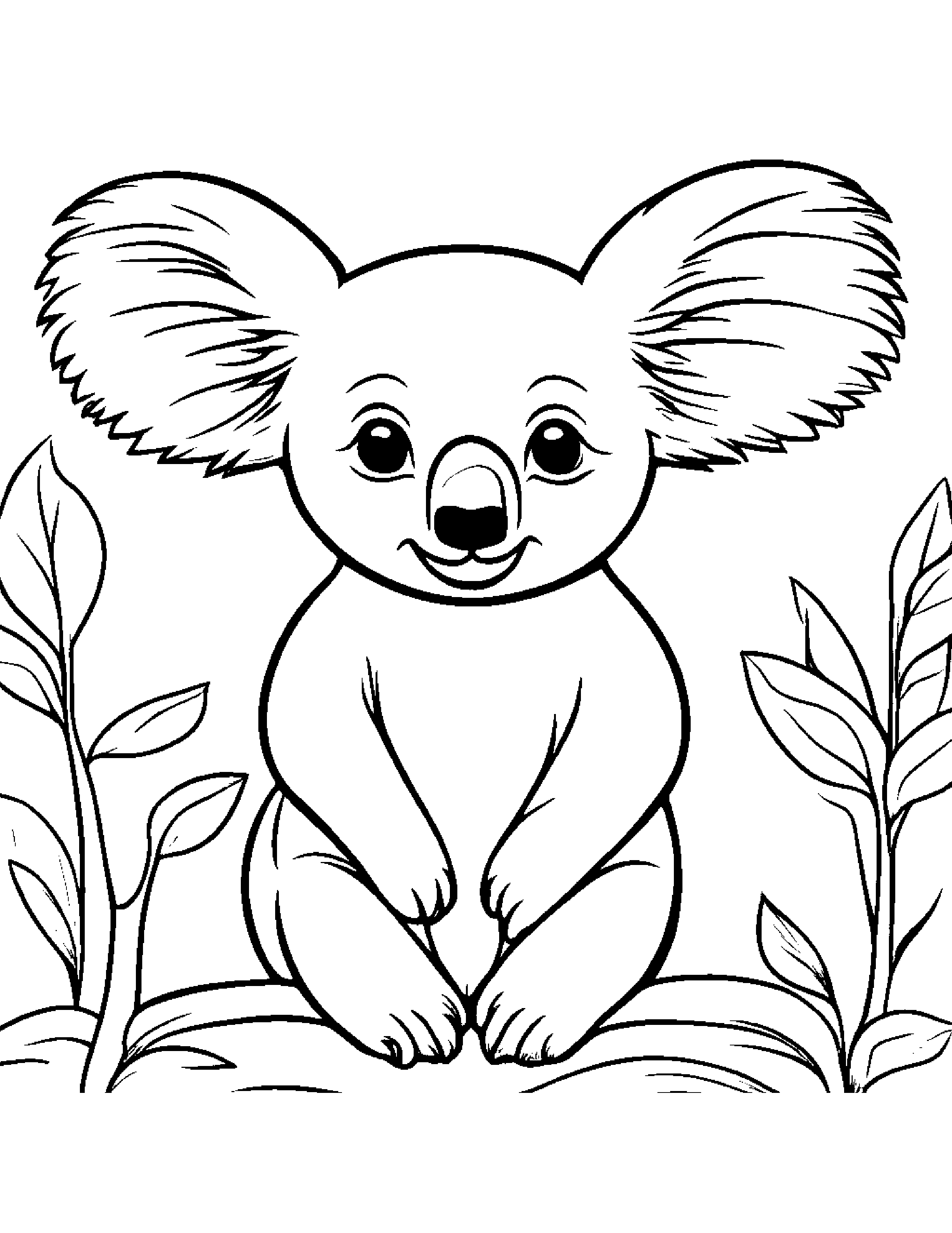 Cuddly Koala #3 Coloring Page (Free Printable PDF)