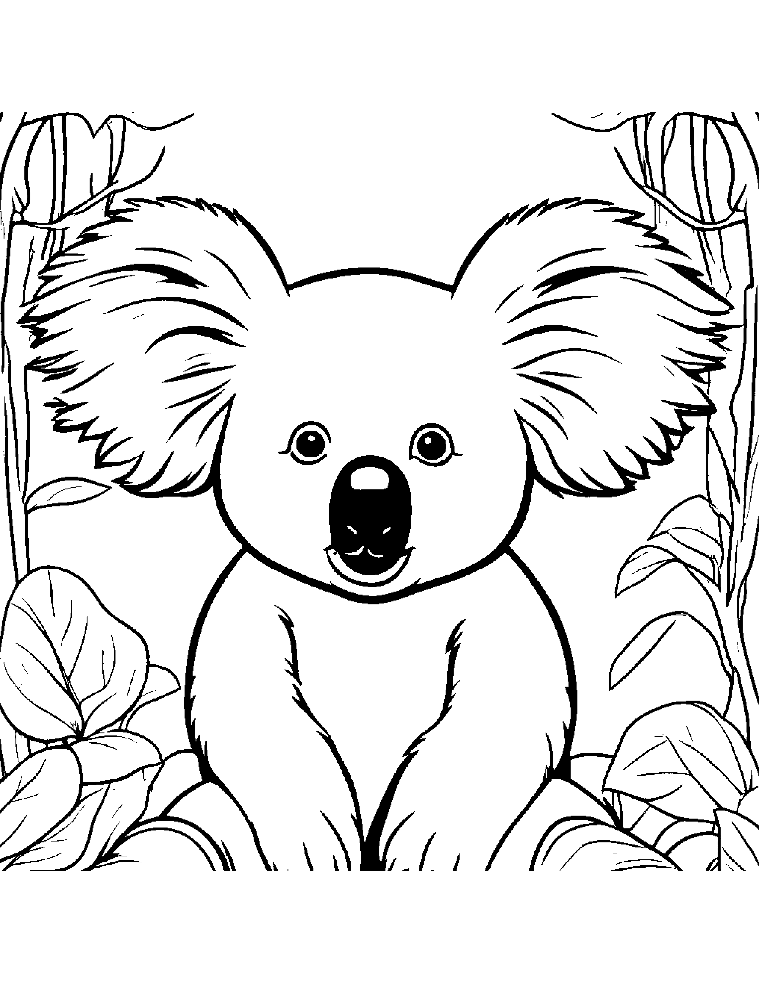 Cuddly Koala #5 Coloring Page (Free Printable PDF)