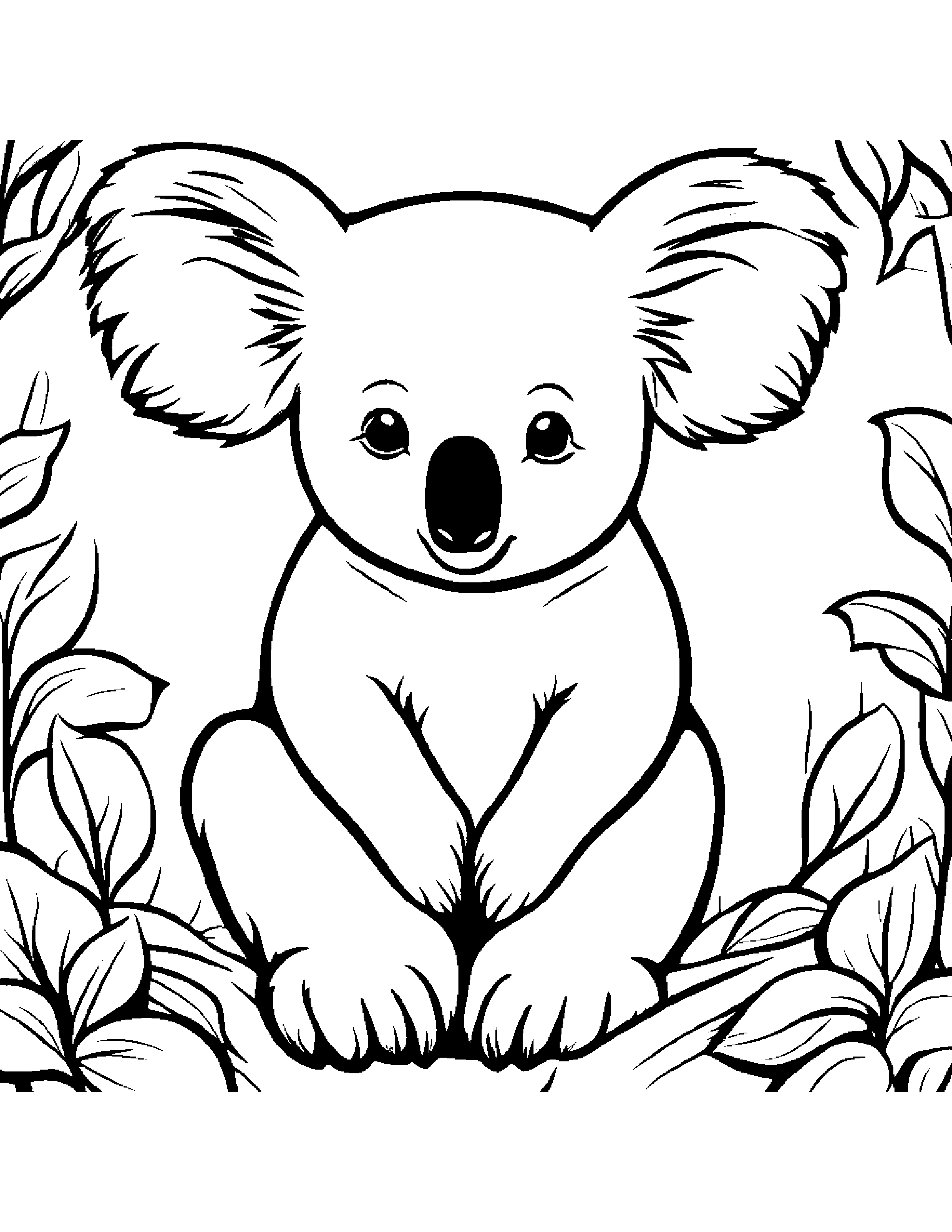 Cuddly Koala Coloring Page (Free Printable PDF)