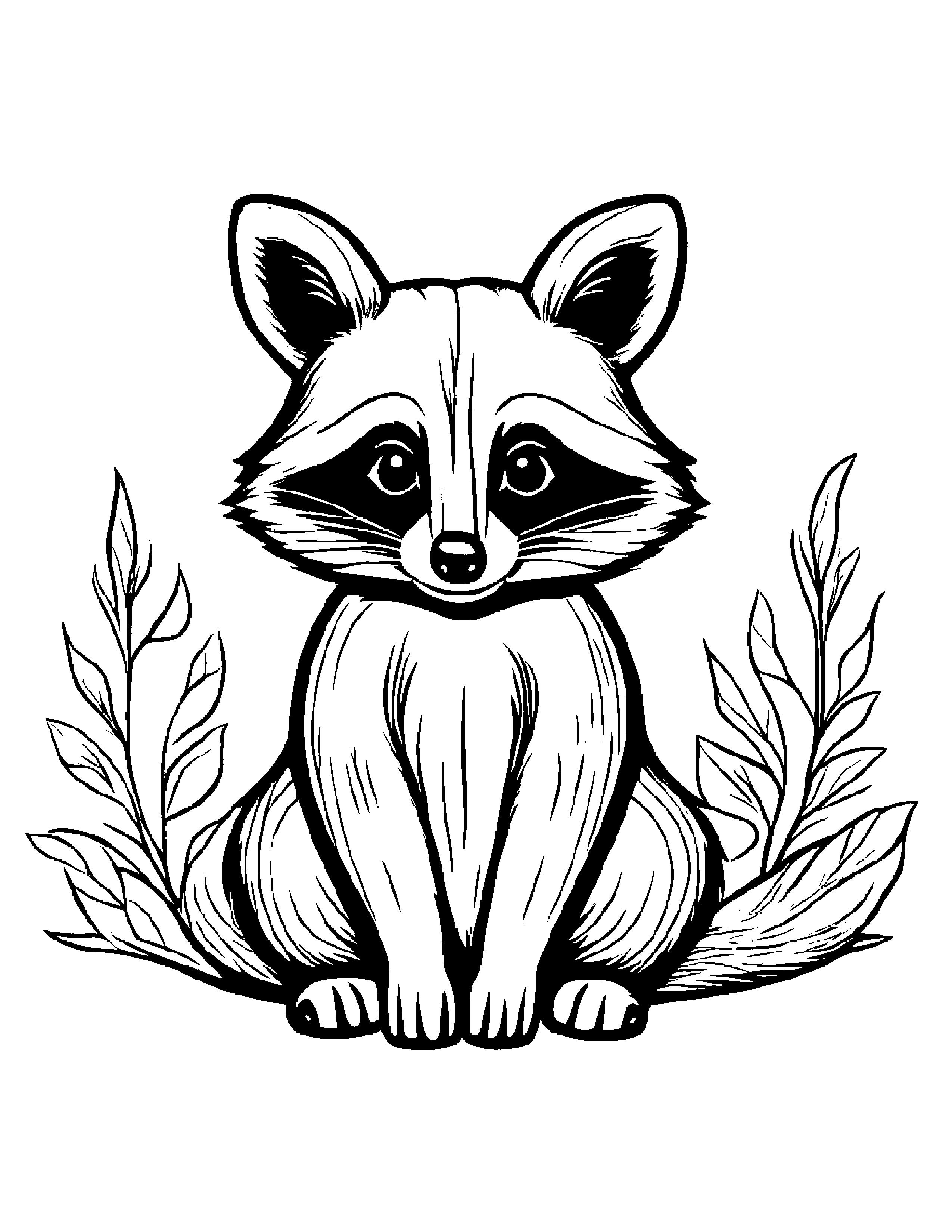 Cuddly Raccoon #5 Coloring Page (Free Printable PDF)
