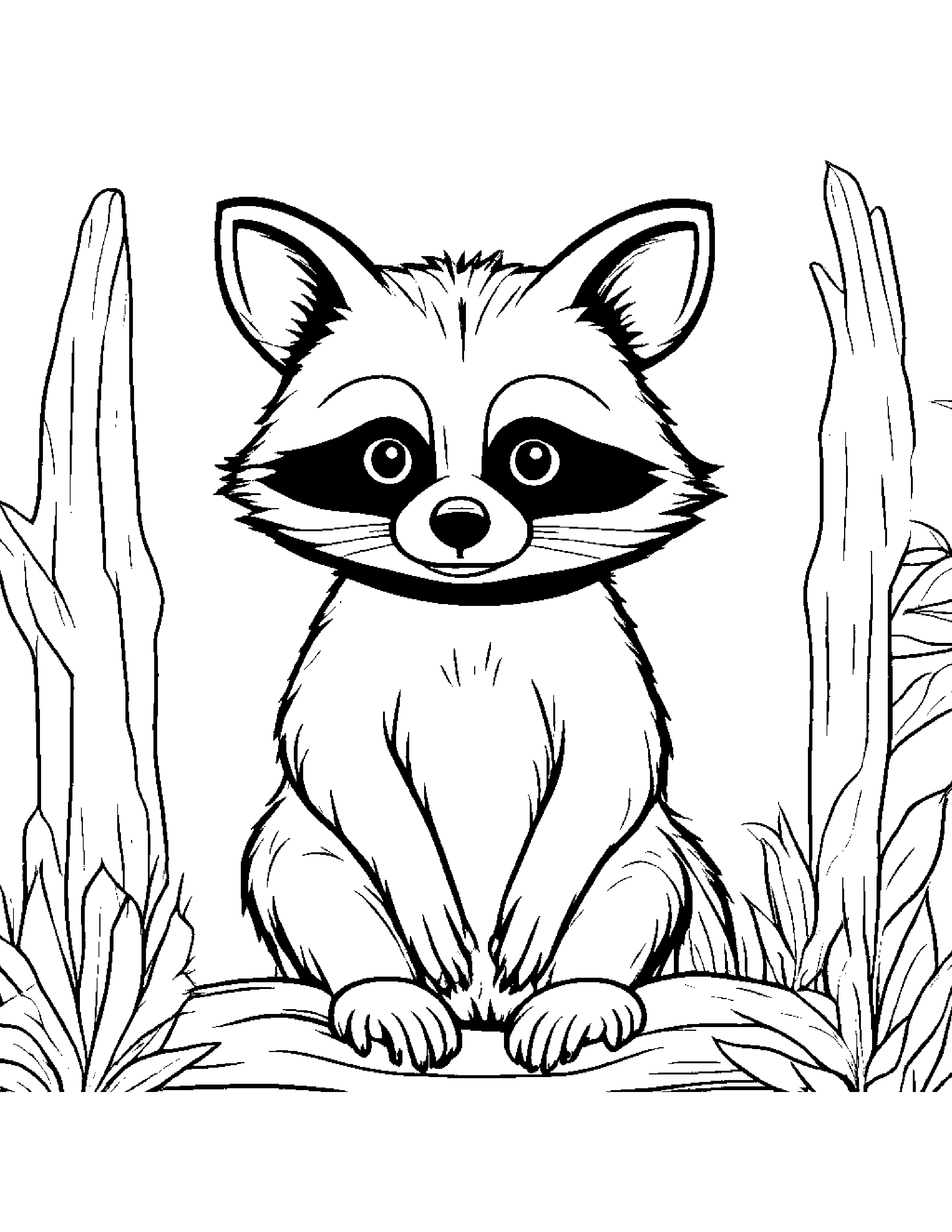 Cuddly Raccoon Coloring Page (Free Printable PDF)