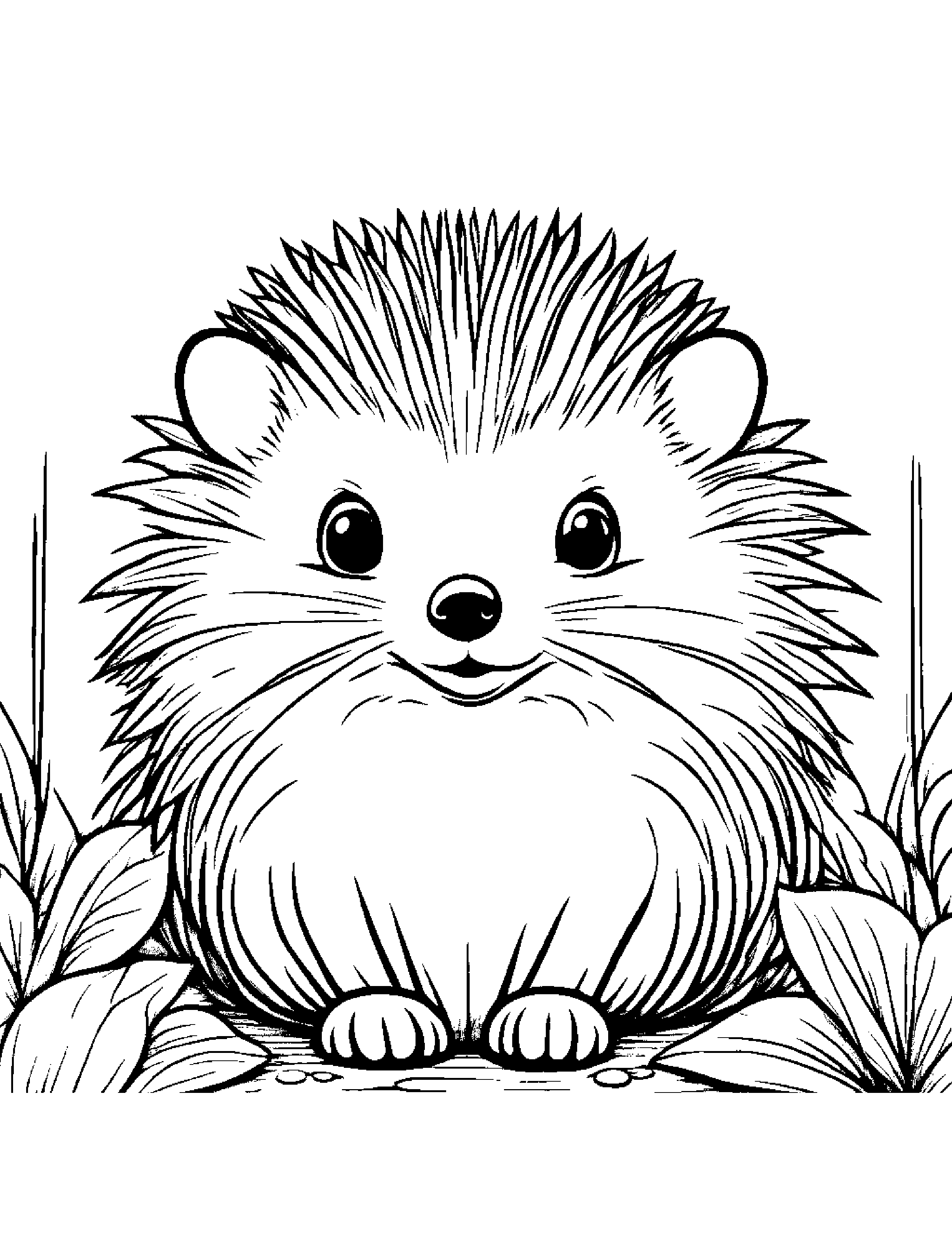 Curious Hedgehog Blowing Bubbles #3 Coloring Page (Free Printable PDF)