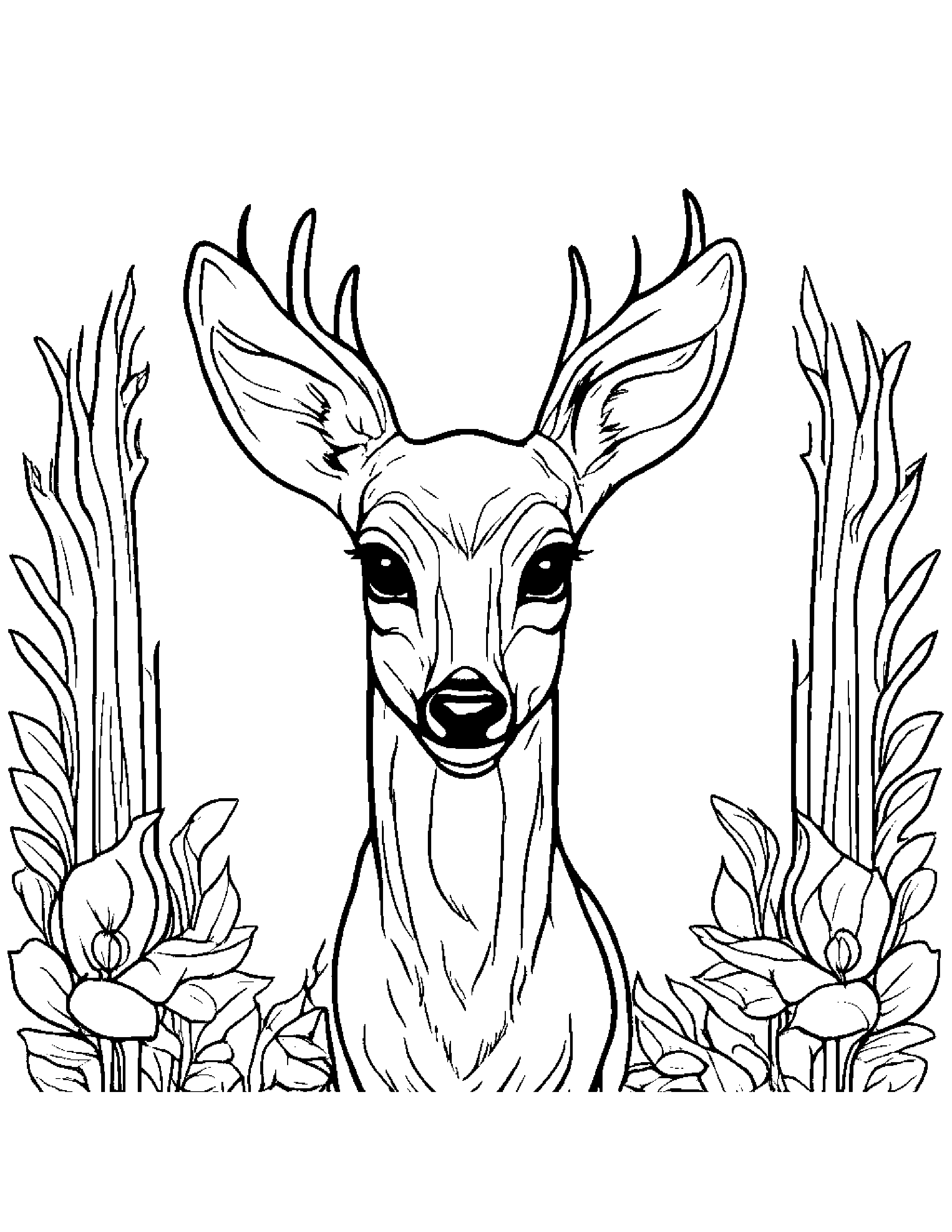 Deer Fawn Coloring #2 Coloring Page (Free Printable PDF)