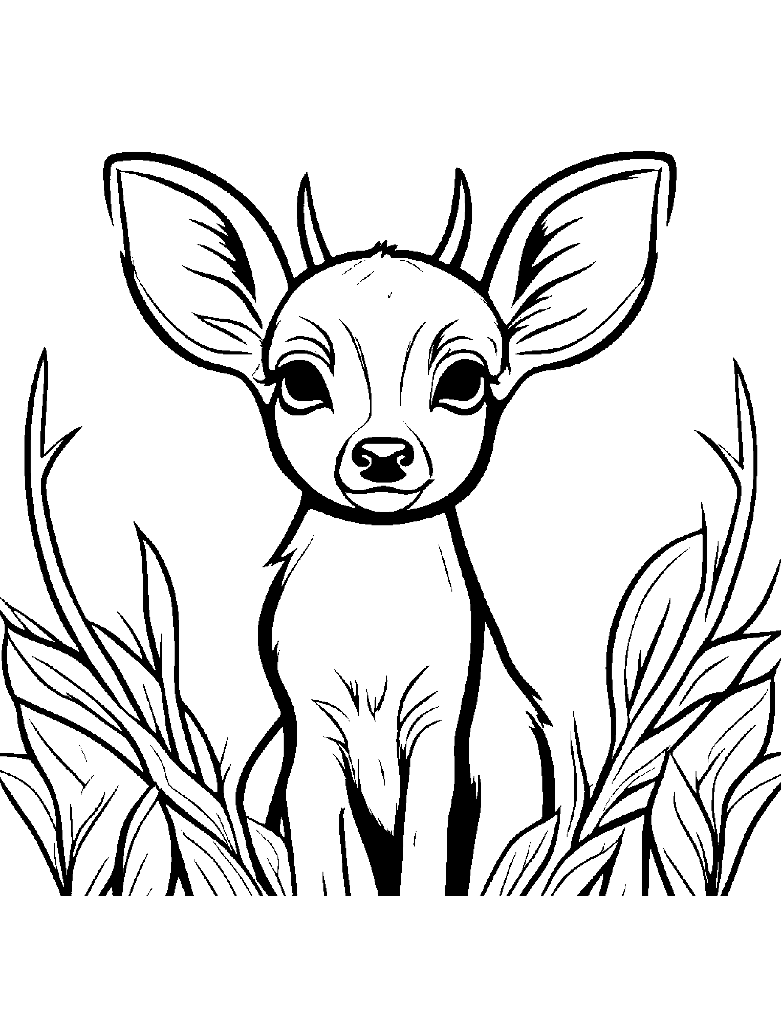 Deer Fawn Practicing Shapes #3 Coloring Page (Free Printable PDF)