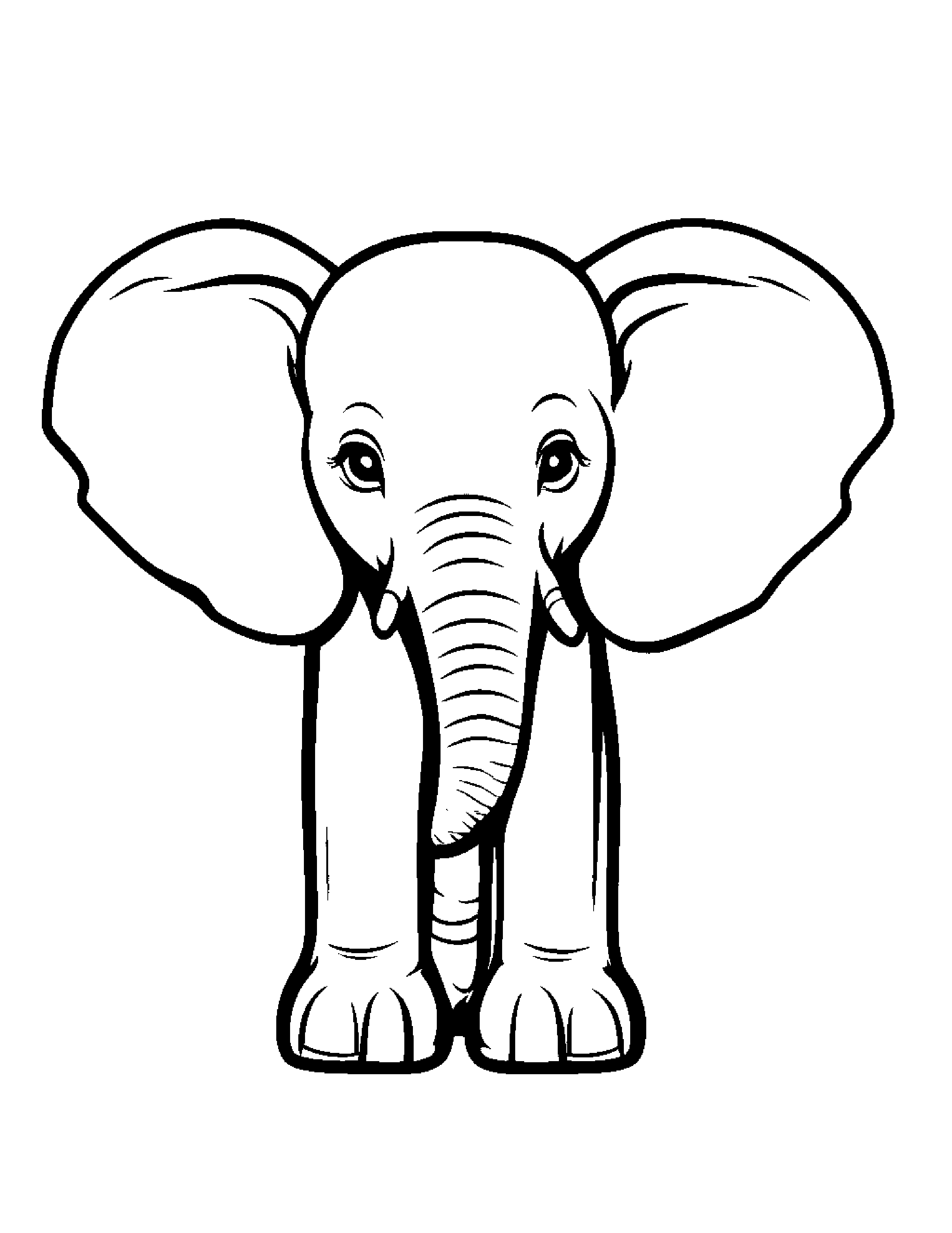 Elephant Calf With A Sunny Sticker Coloring Page (Free Printable PDF)