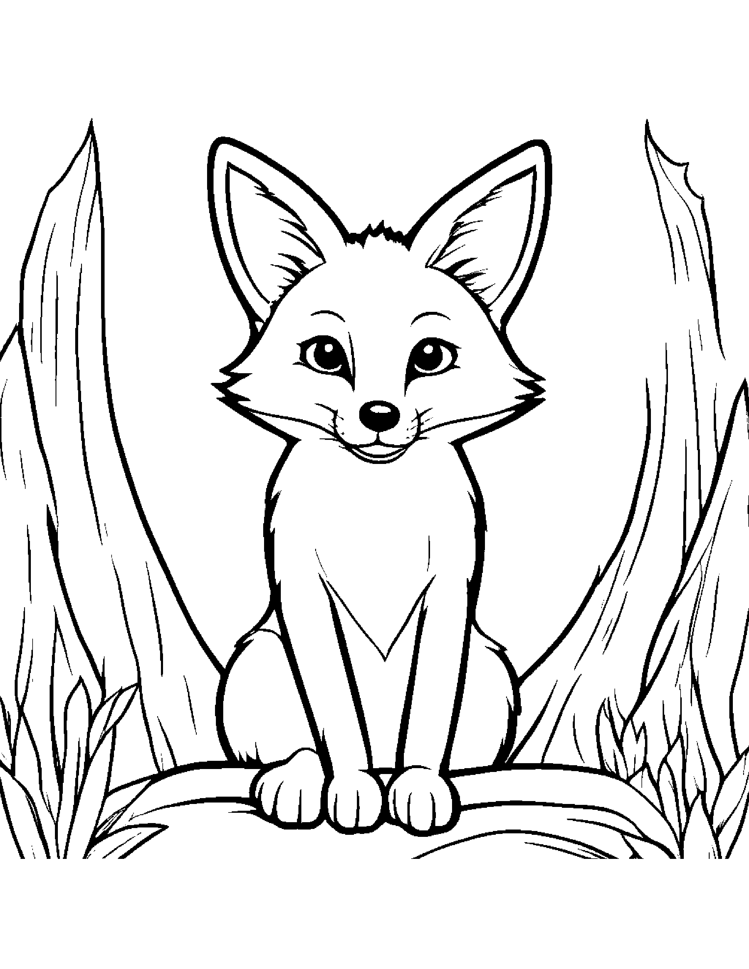 Fox Waving #2 Coloring Page (Free Printable PDF)