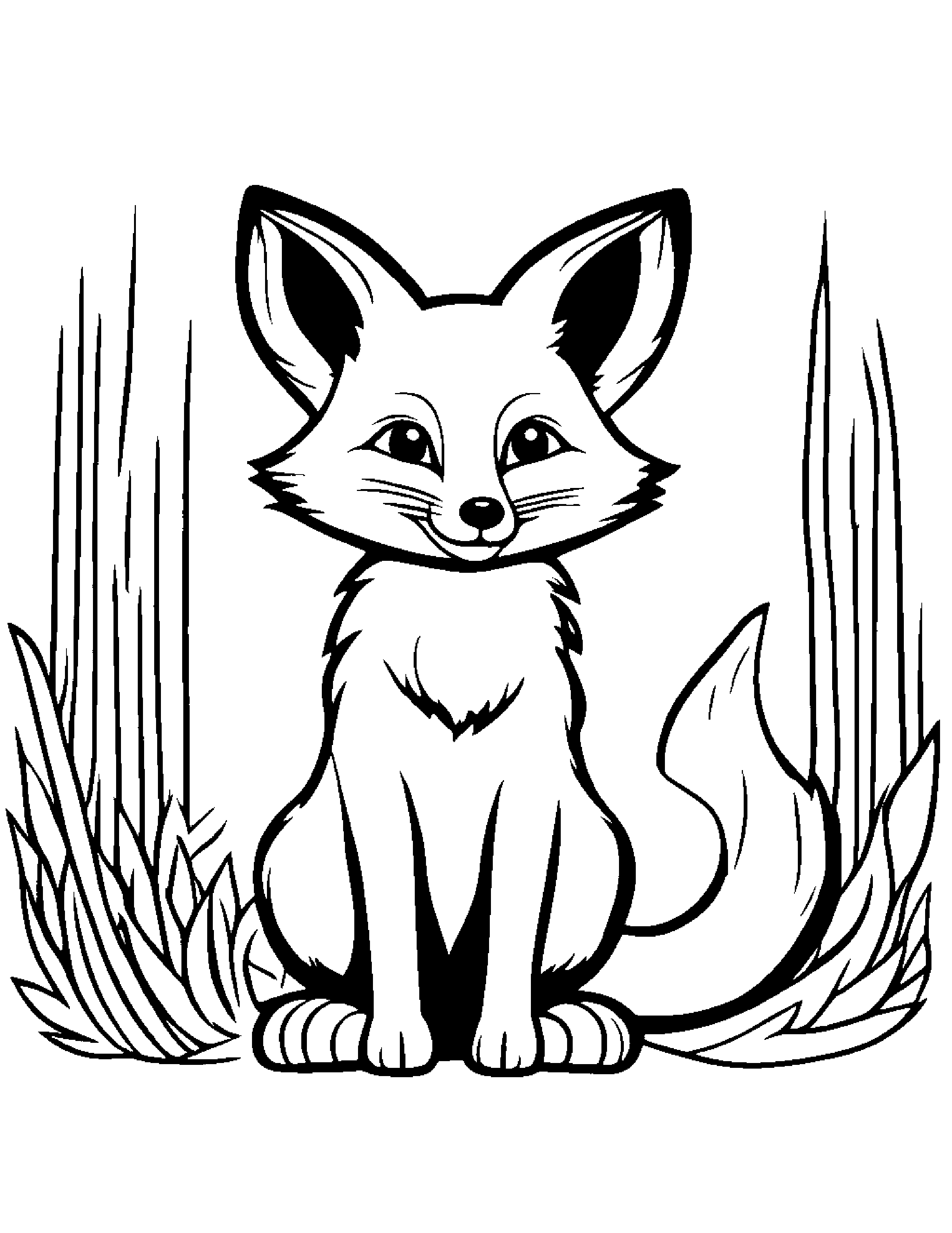 Fox Waving Coloring Page (Free Printable PDF)