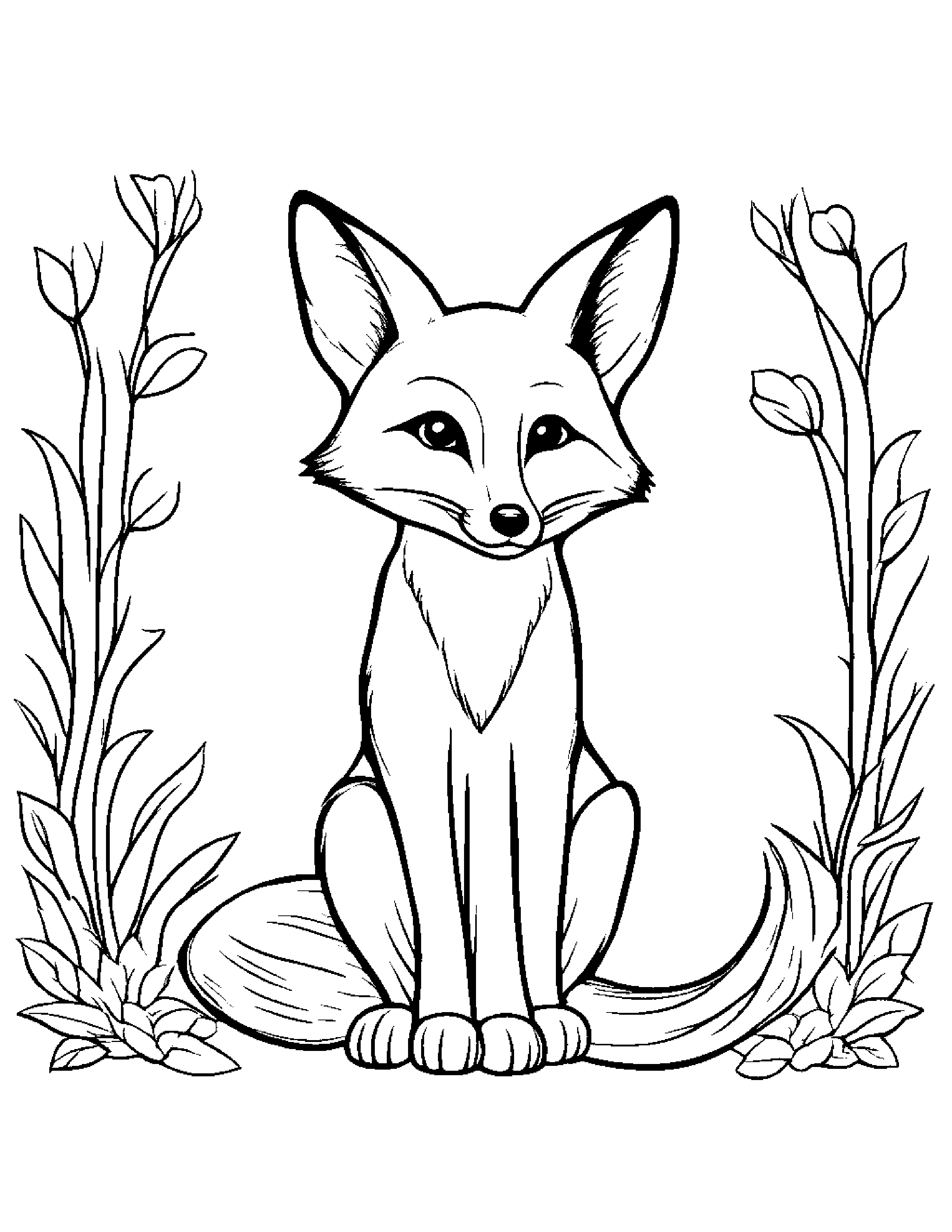 Fox With A Little Heart #3 Coloring Page (Free Printable PDF)