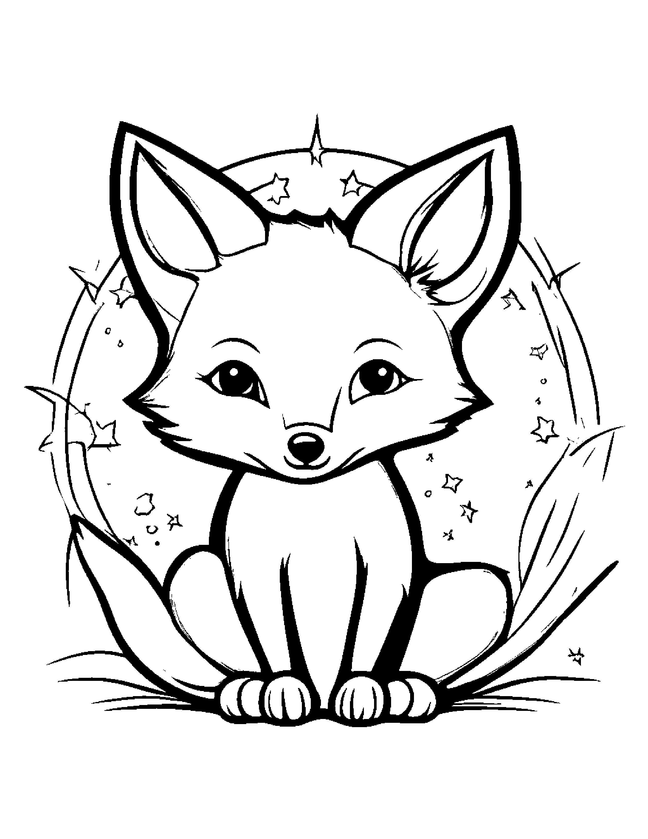 Friendly Fox Painting A Star #5 Coloring Page (Free Printable PDF)