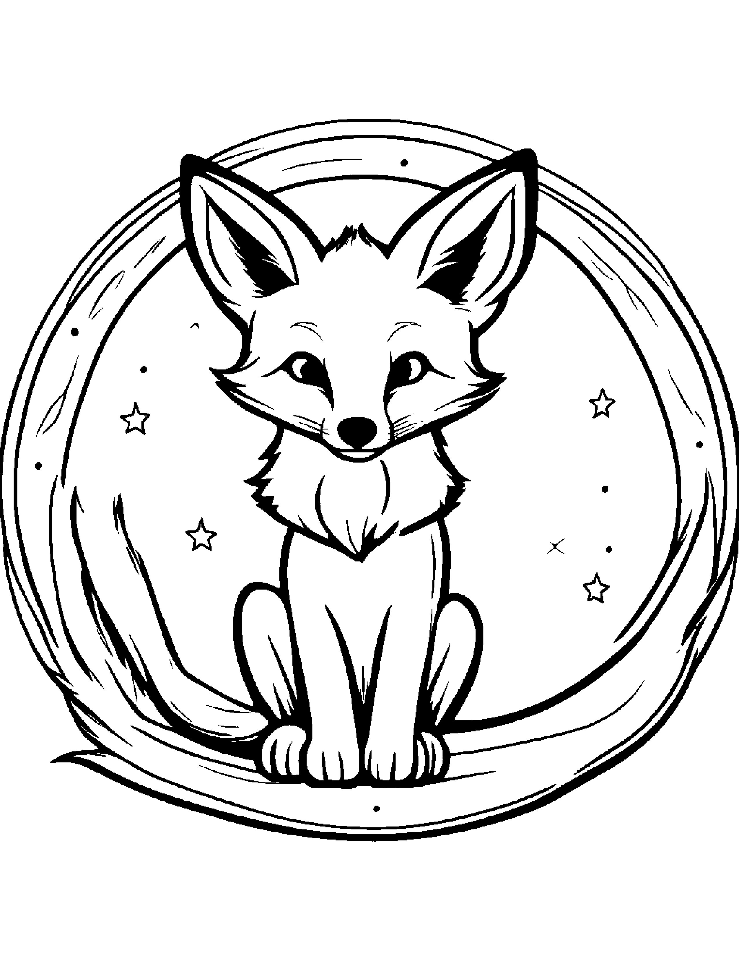Friendly Fox Painting A Star Coloring Page (Free Printable PDF)