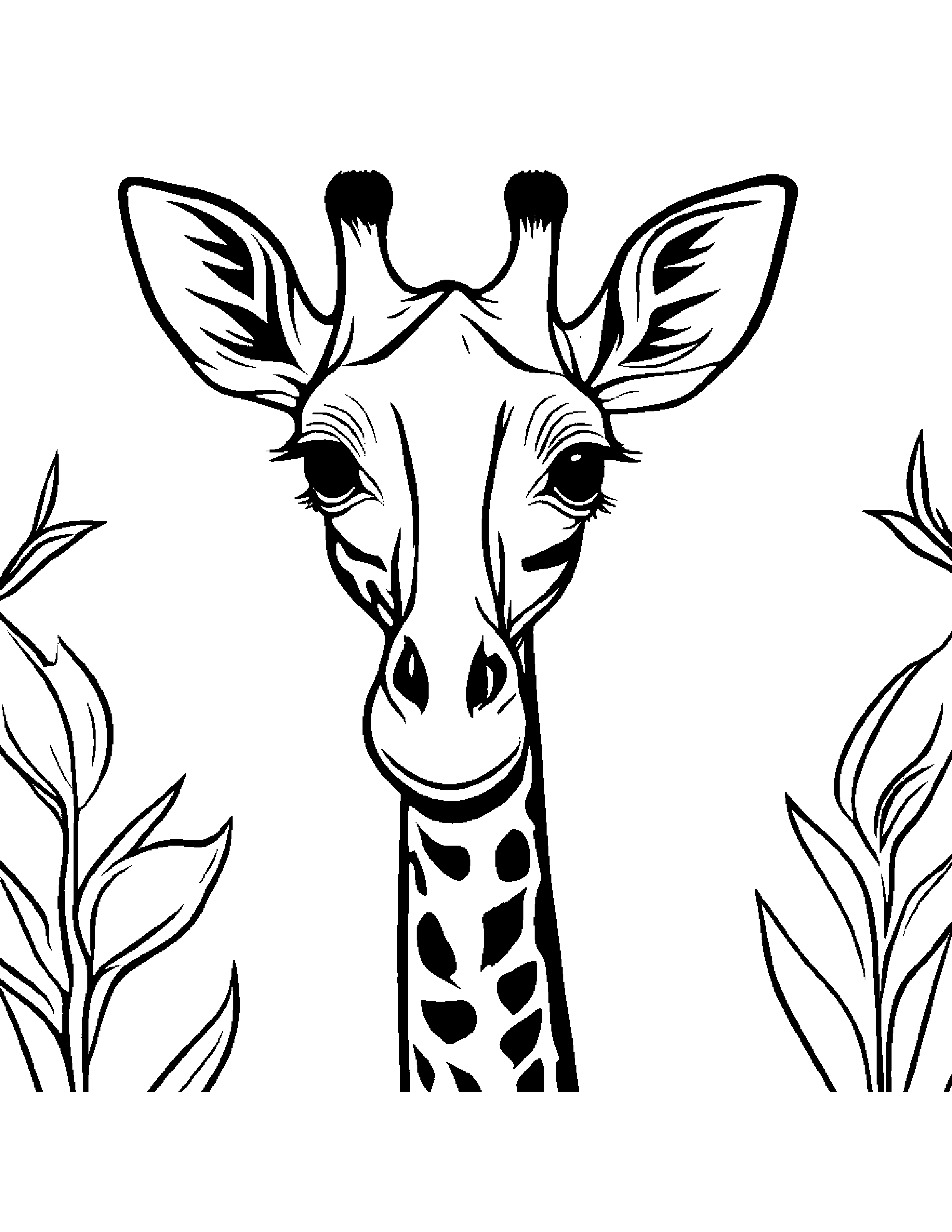 Friendly Giraffe Calf #3 Coloring Page (Free Printable PDF)