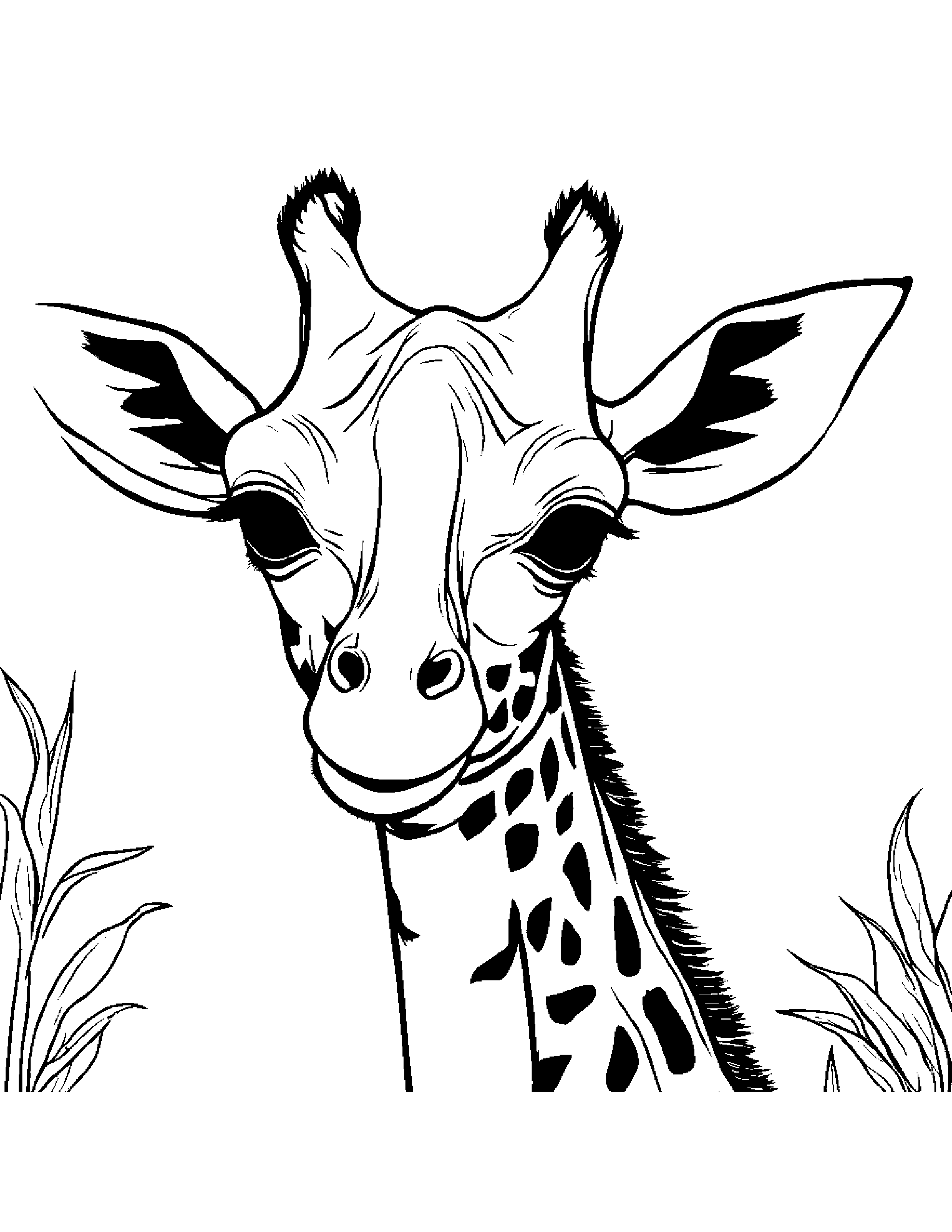 Friendly Giraffe Calf #4 Coloring Page (Free Printable PDF)