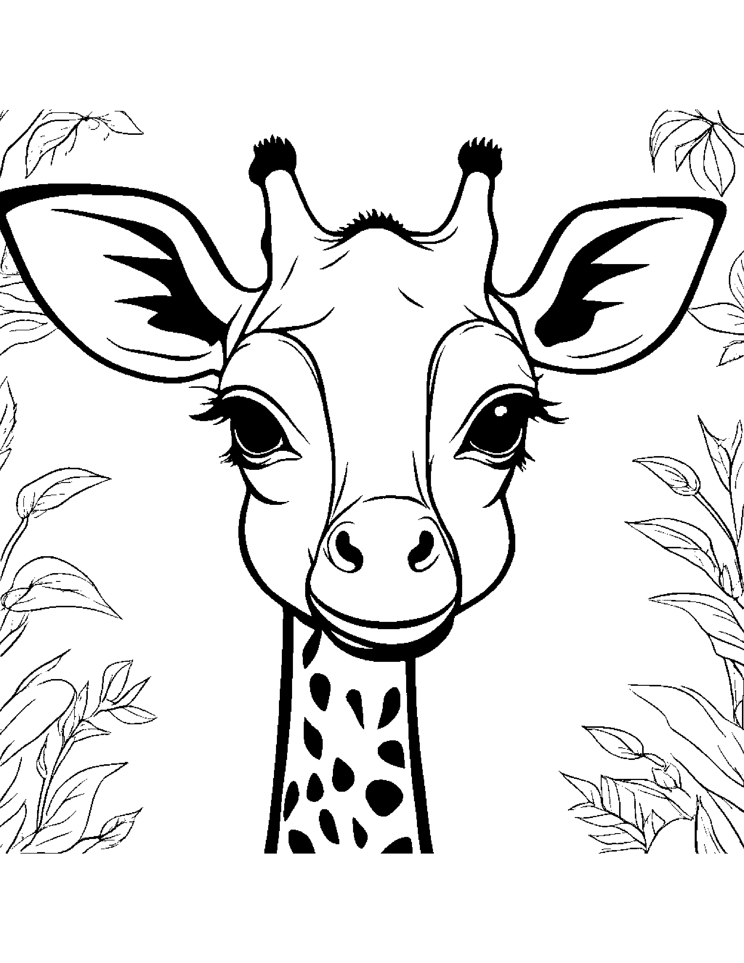 Friendly Giraffe Calf #5 Coloring Page (Free Printable PDF)