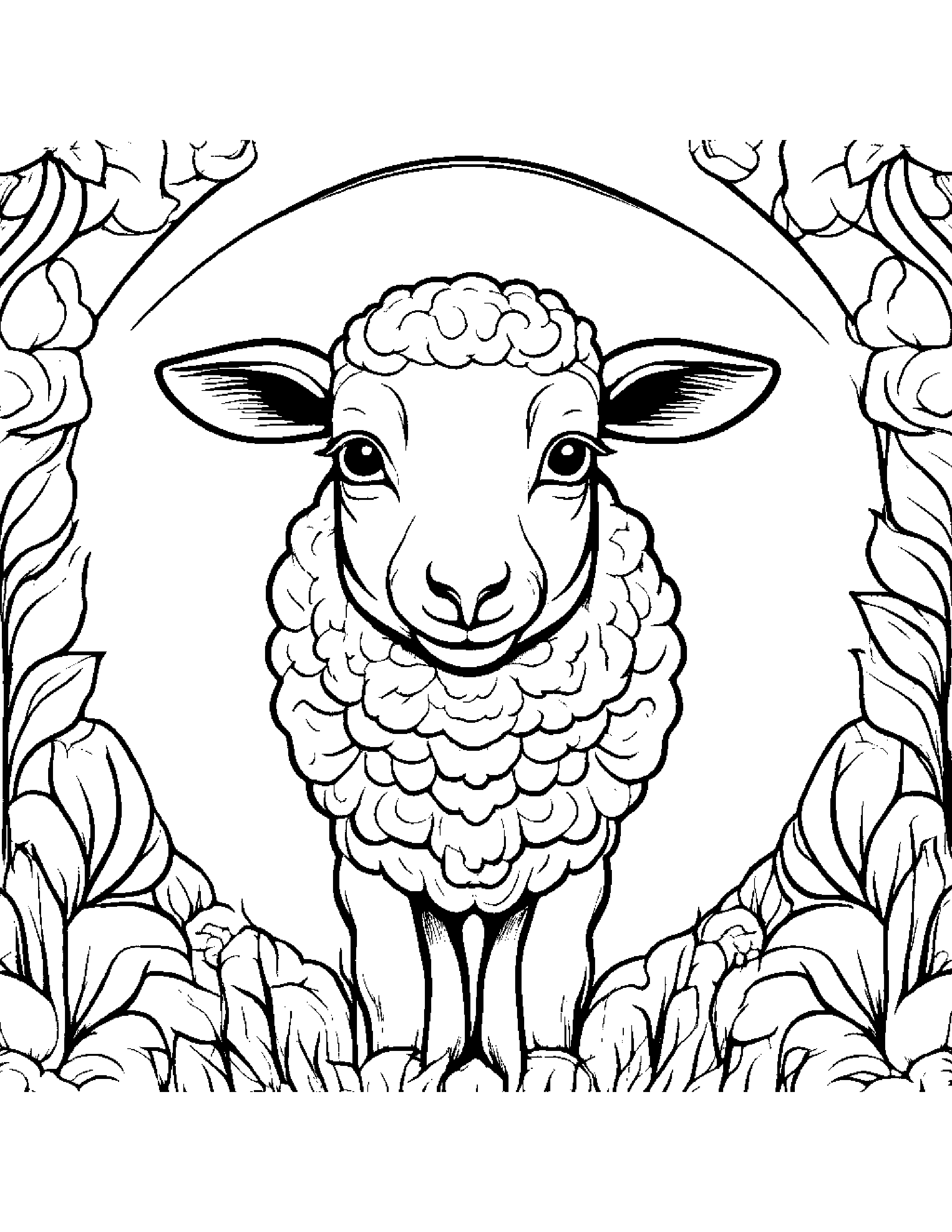 Gentle Lamb #2 Coloring Page (Free Printable PDF)