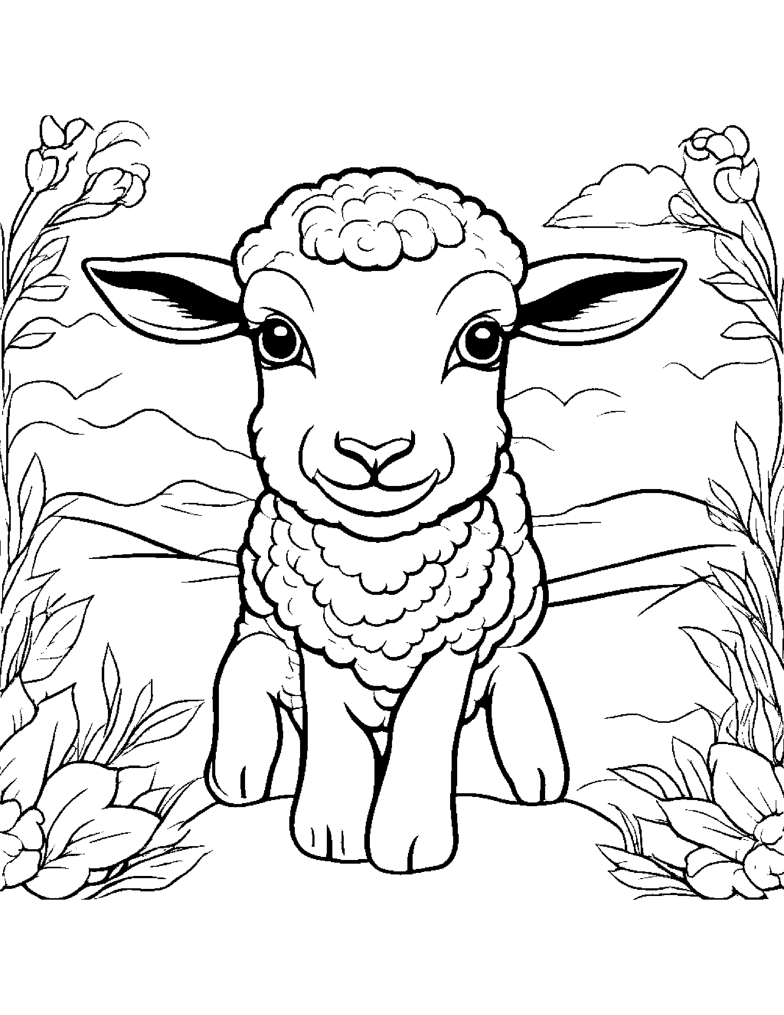 Gentle Lamb #4 Coloring Page (Free Printable PDF)