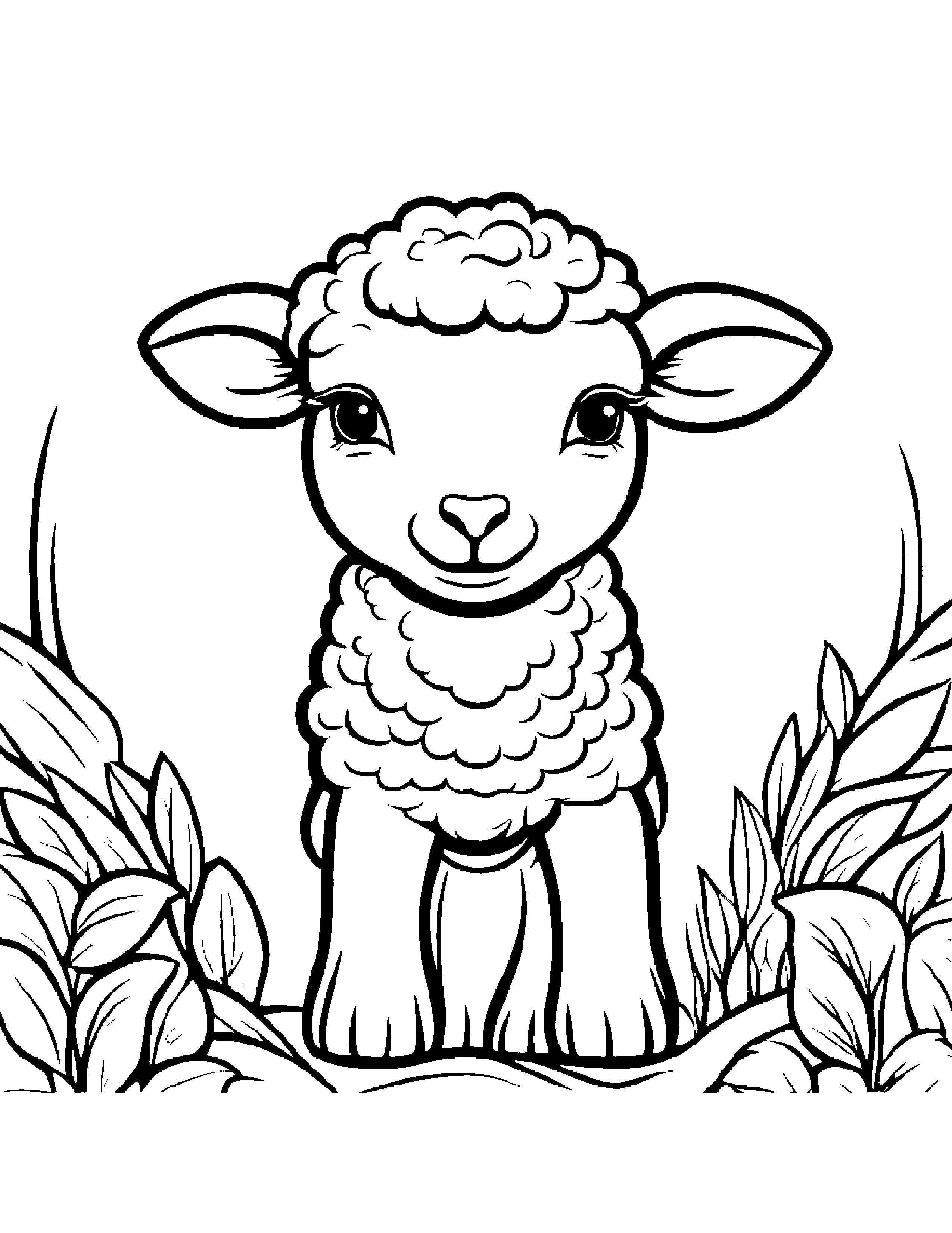 Gentle Lamb #5 Coloring Page (Free Printable PDF)