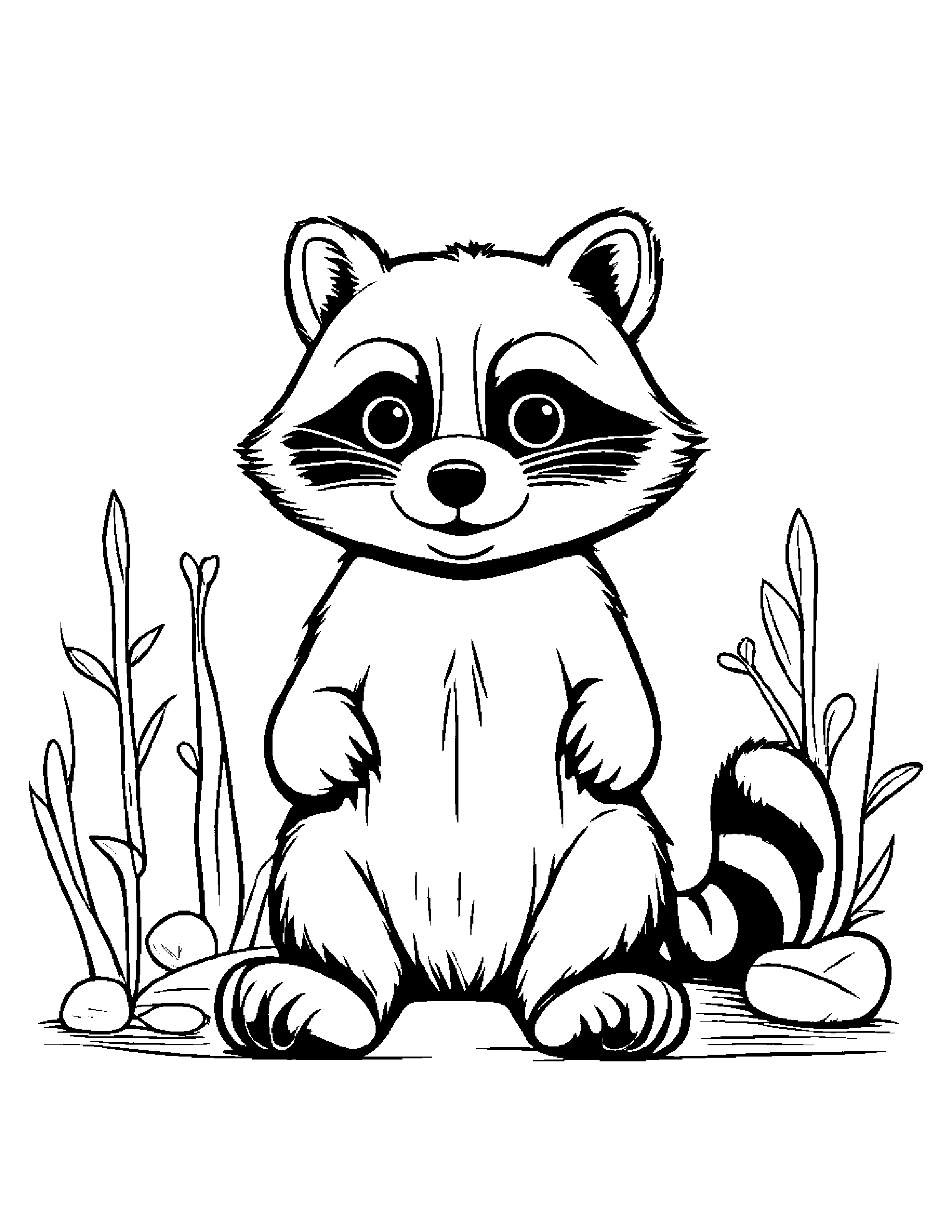 Gentle Raccoon Tidying Toys #3 Coloring Page (Free Printable PDF)
