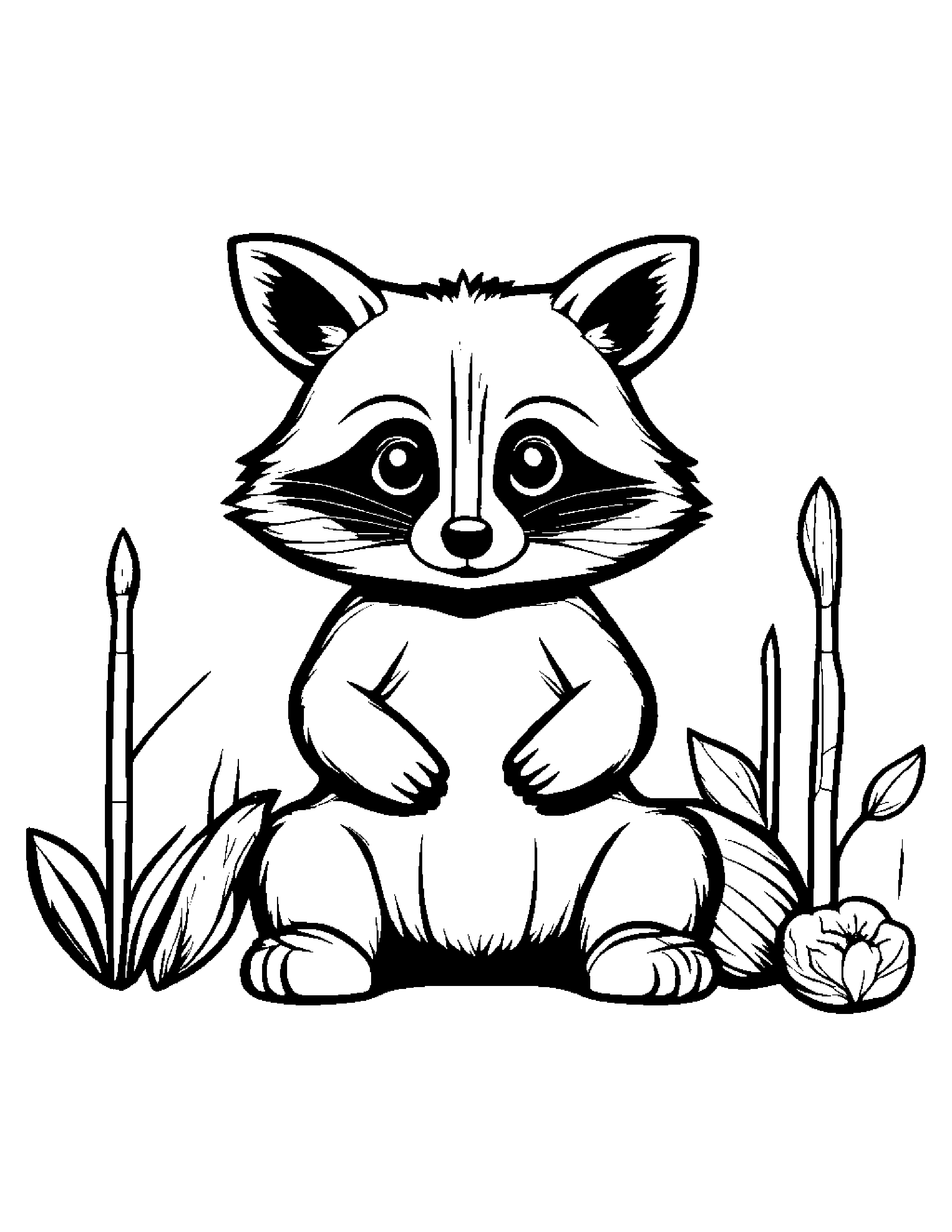 Gentle Raccoon Tidying Toys #5 Coloring Page (Free Printable PDF)