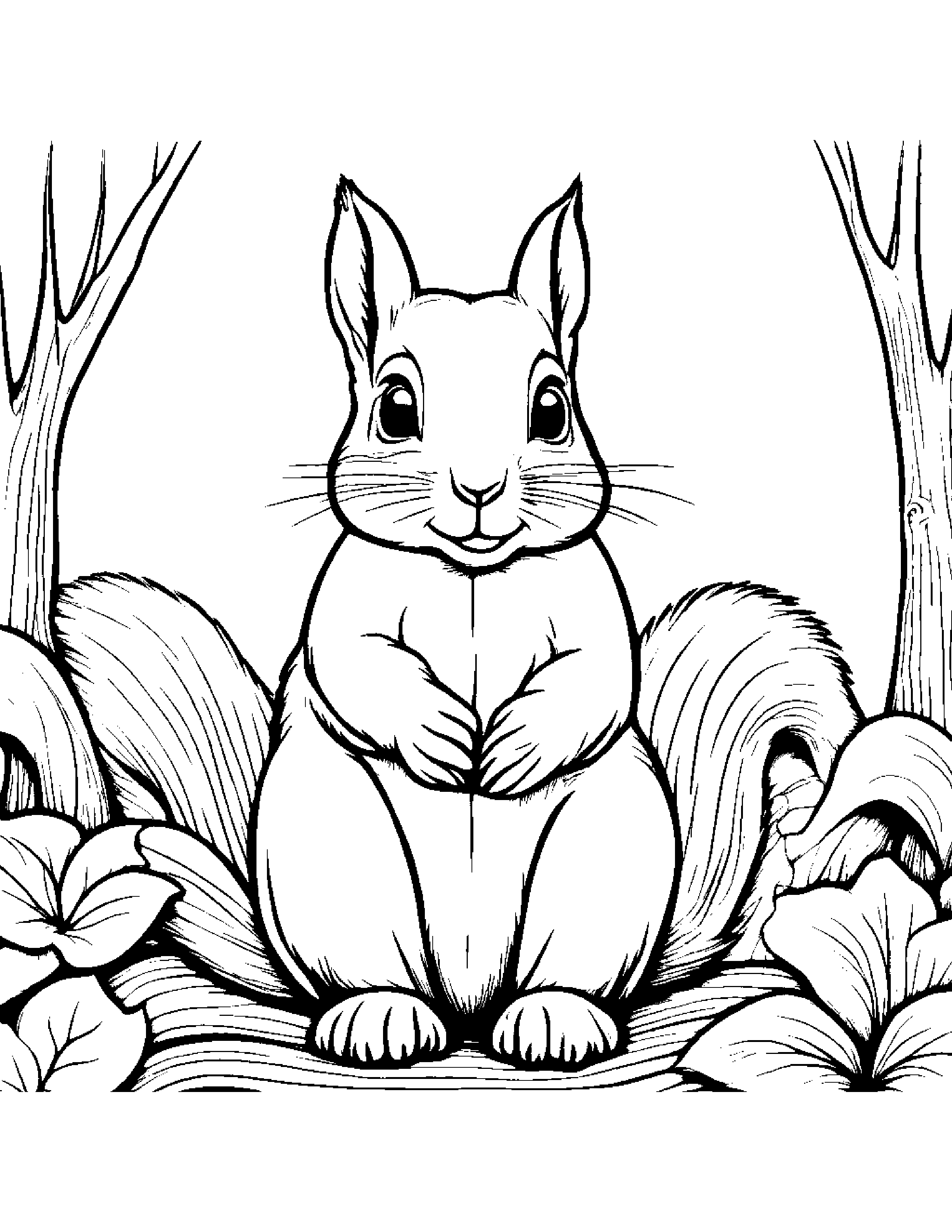 Gentle Squirrel #5 Coloring Page (Free Printable PDF)