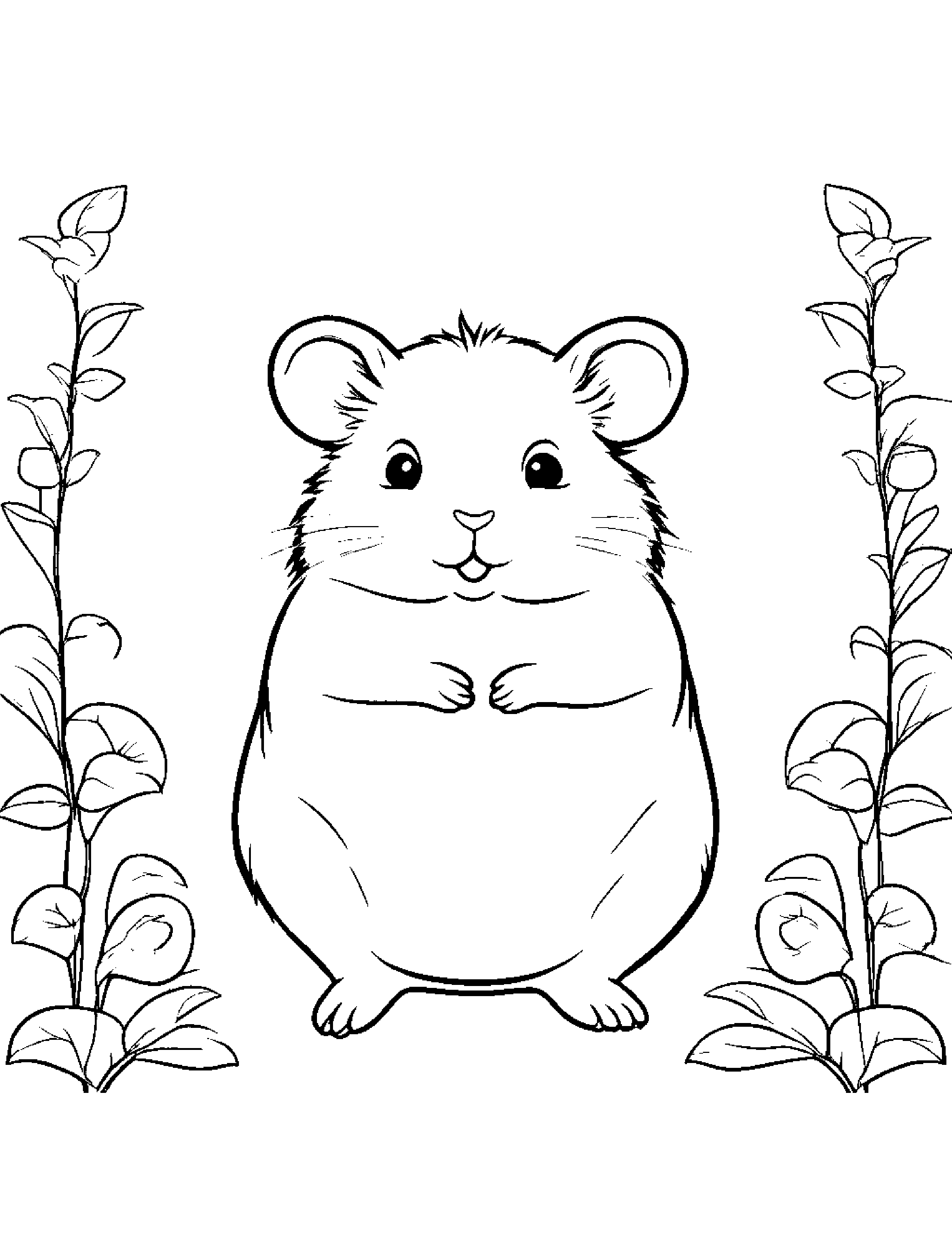 Hamster With A Little Heart #2 Coloring Page (Free Printable PDF)