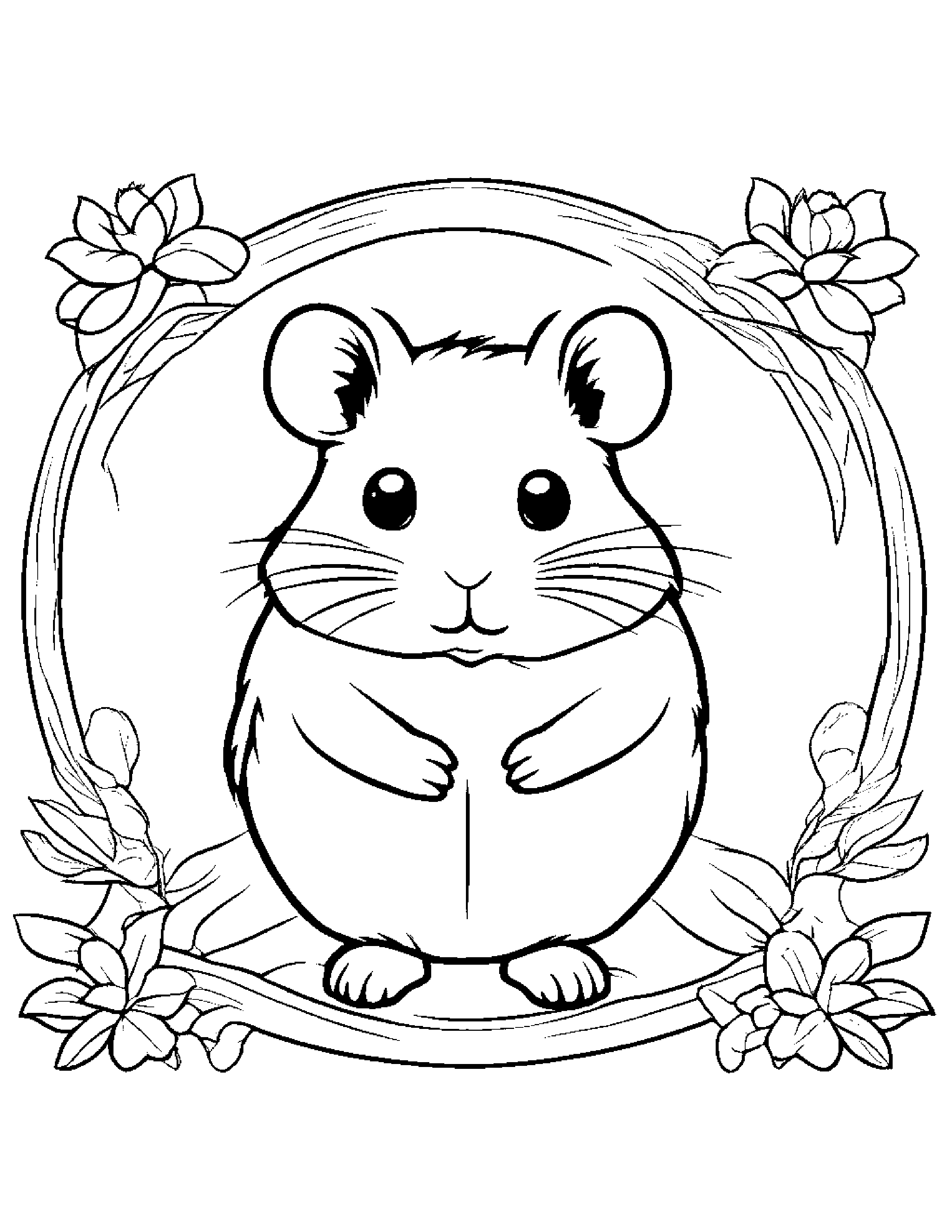 Hamster With A Little Heart #3 Coloring Page (Free Printable PDF)