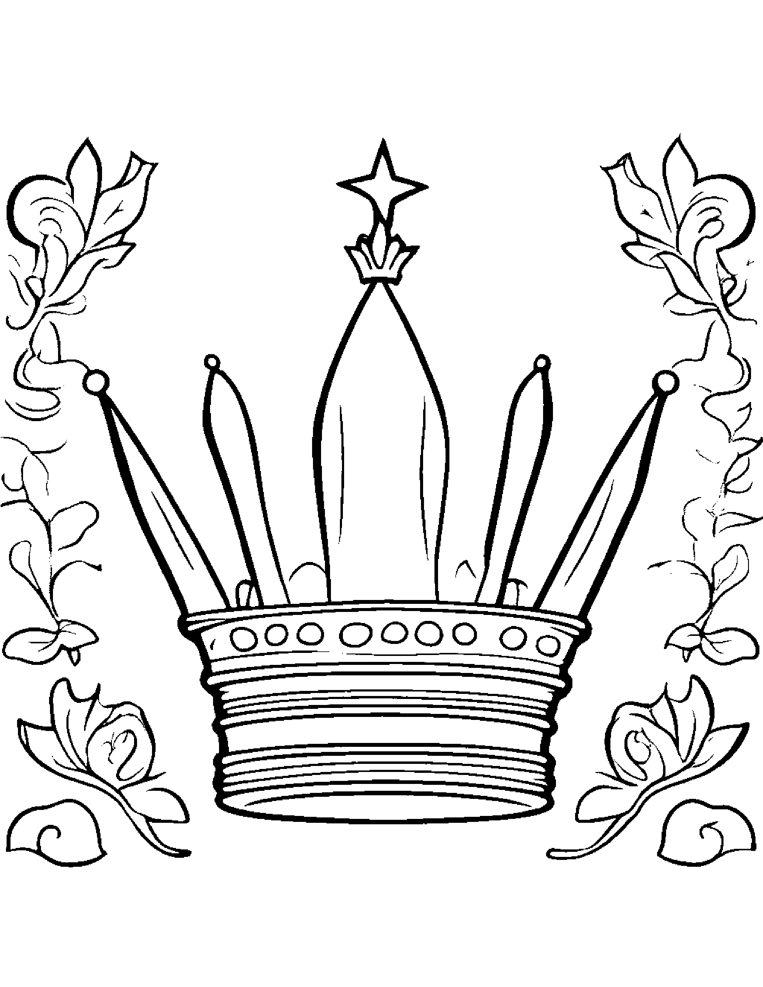 Happy Crown #2 Coloring Page (Free Printable PDF)