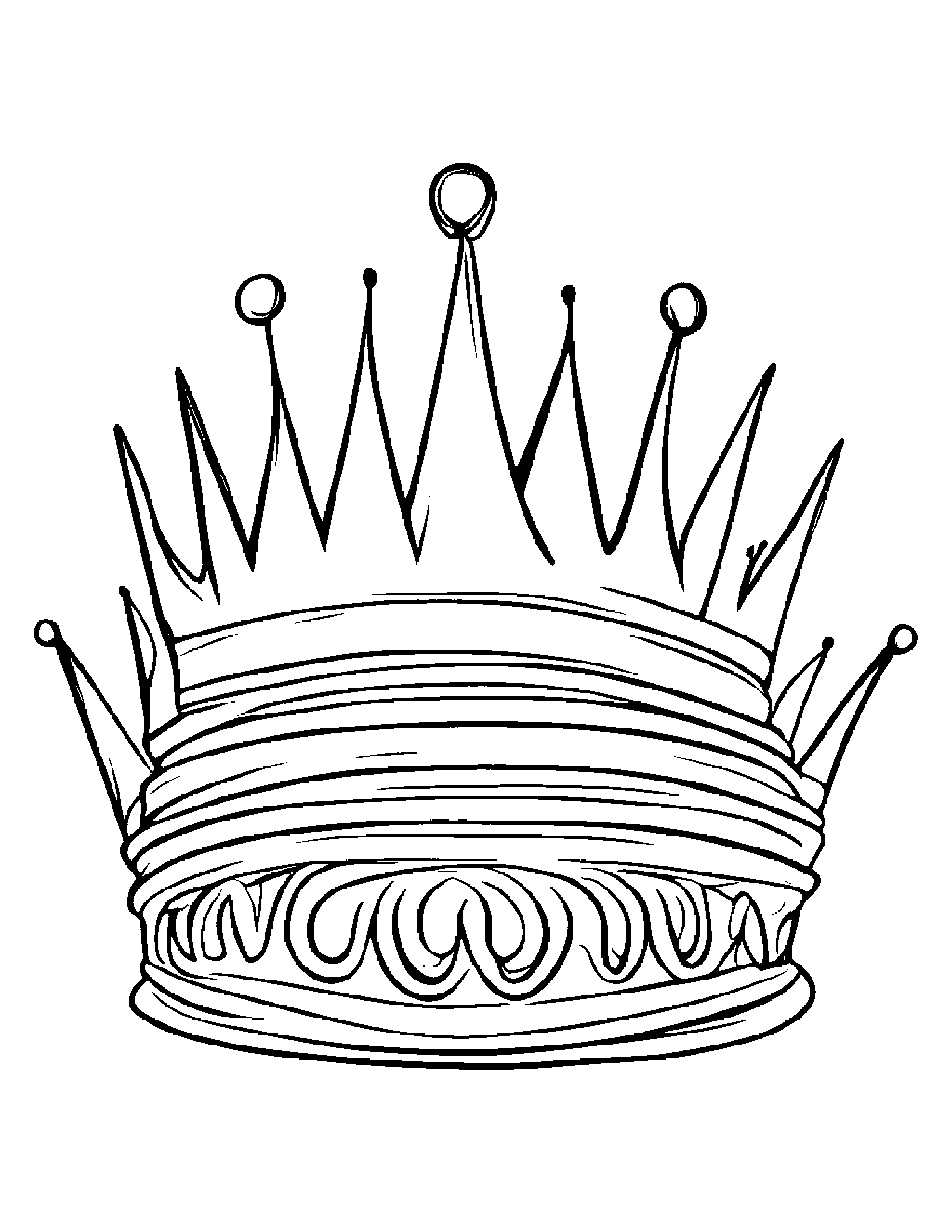 Happy Crown #3 Coloring Page (Free Printable PDF)
