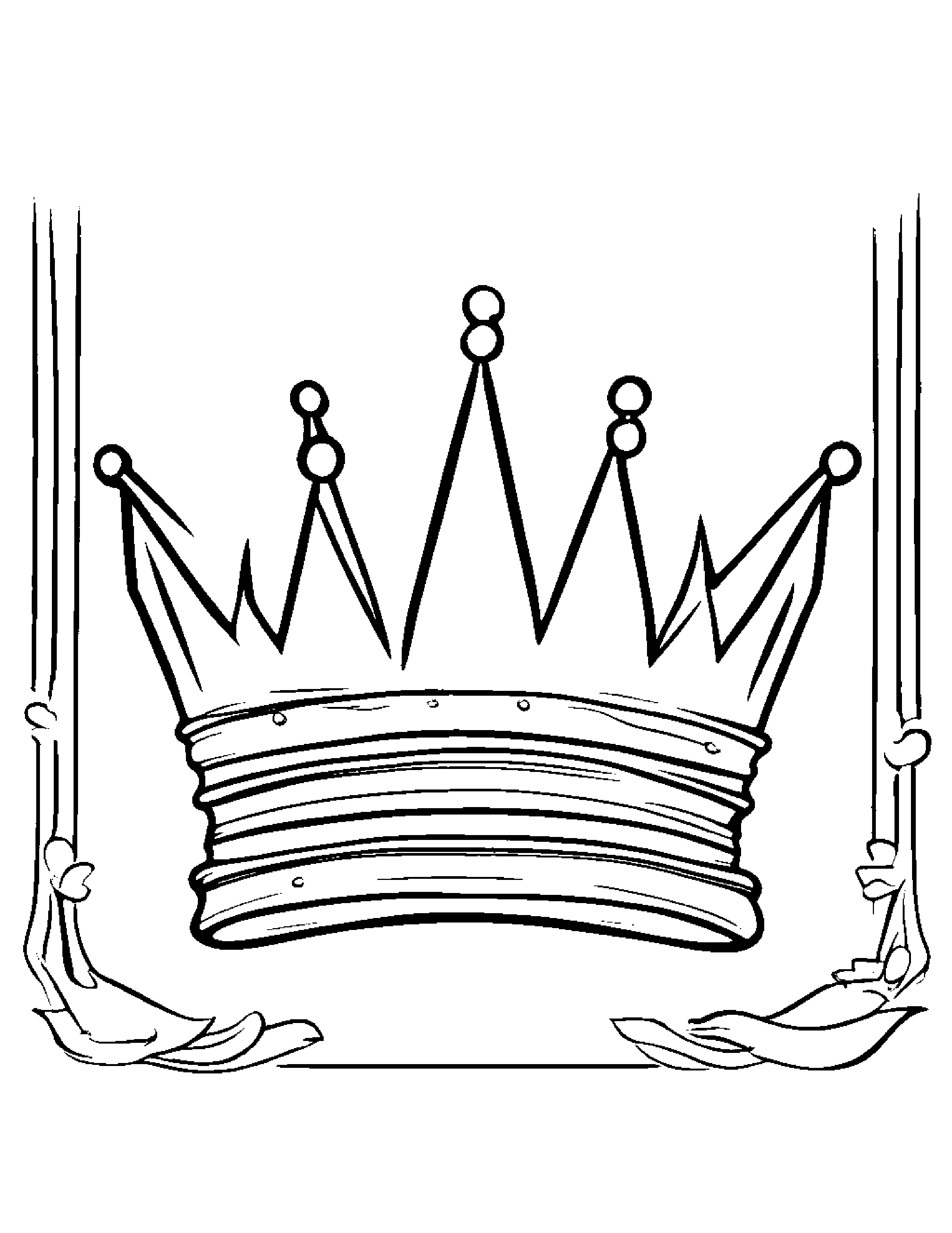 Happy Crown Coloring Page (Free Printable PDF)