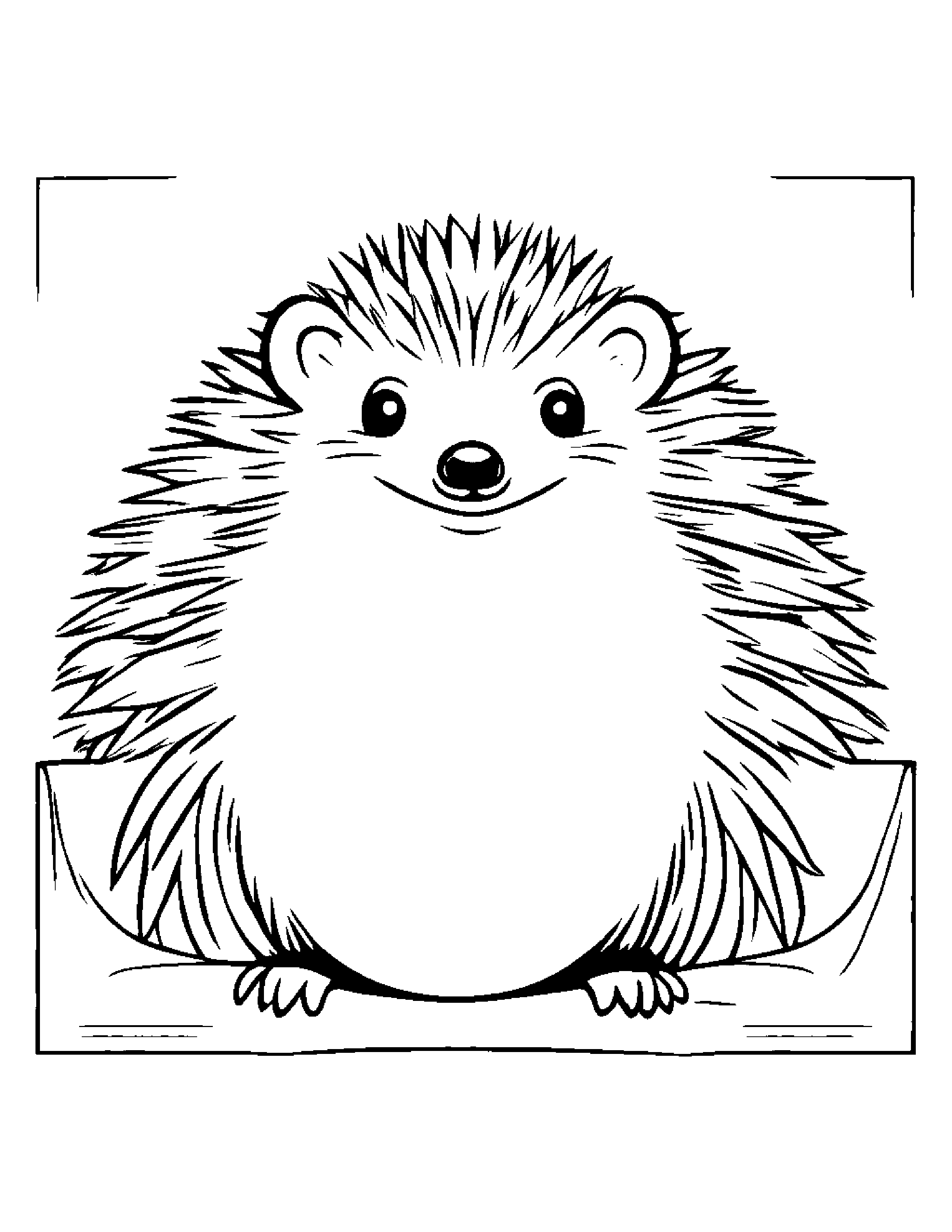 Hedgehog Practicing The Alphabet #2 Coloring Page (Free Printable PDF)