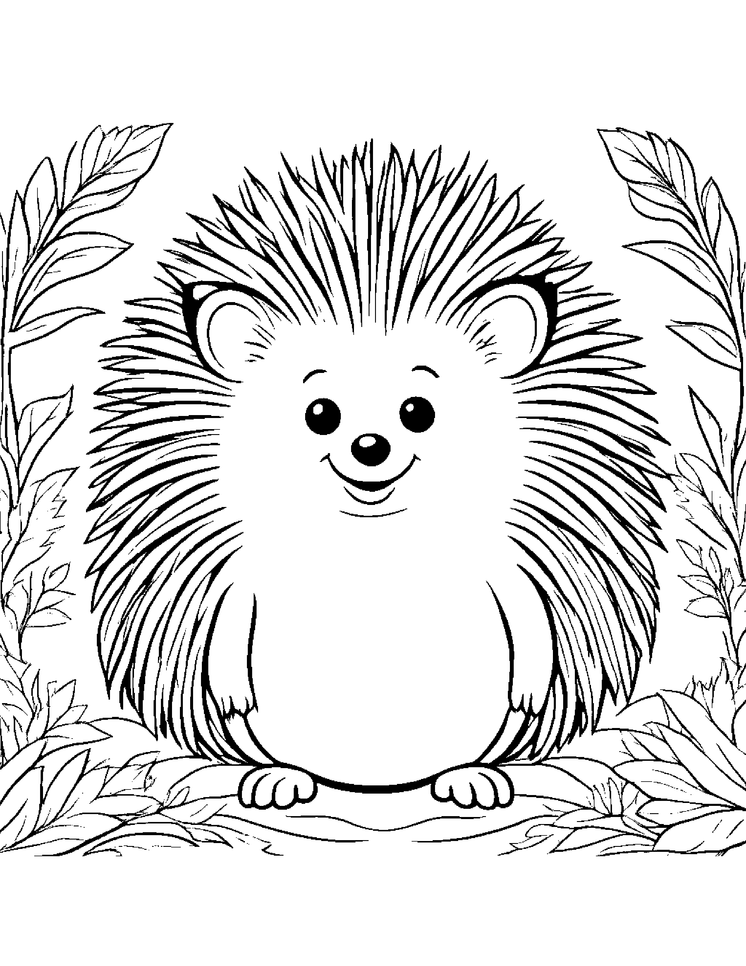 Hedgehog Practicing The Alphabet #5 Coloring Page (Free Printable PDF)