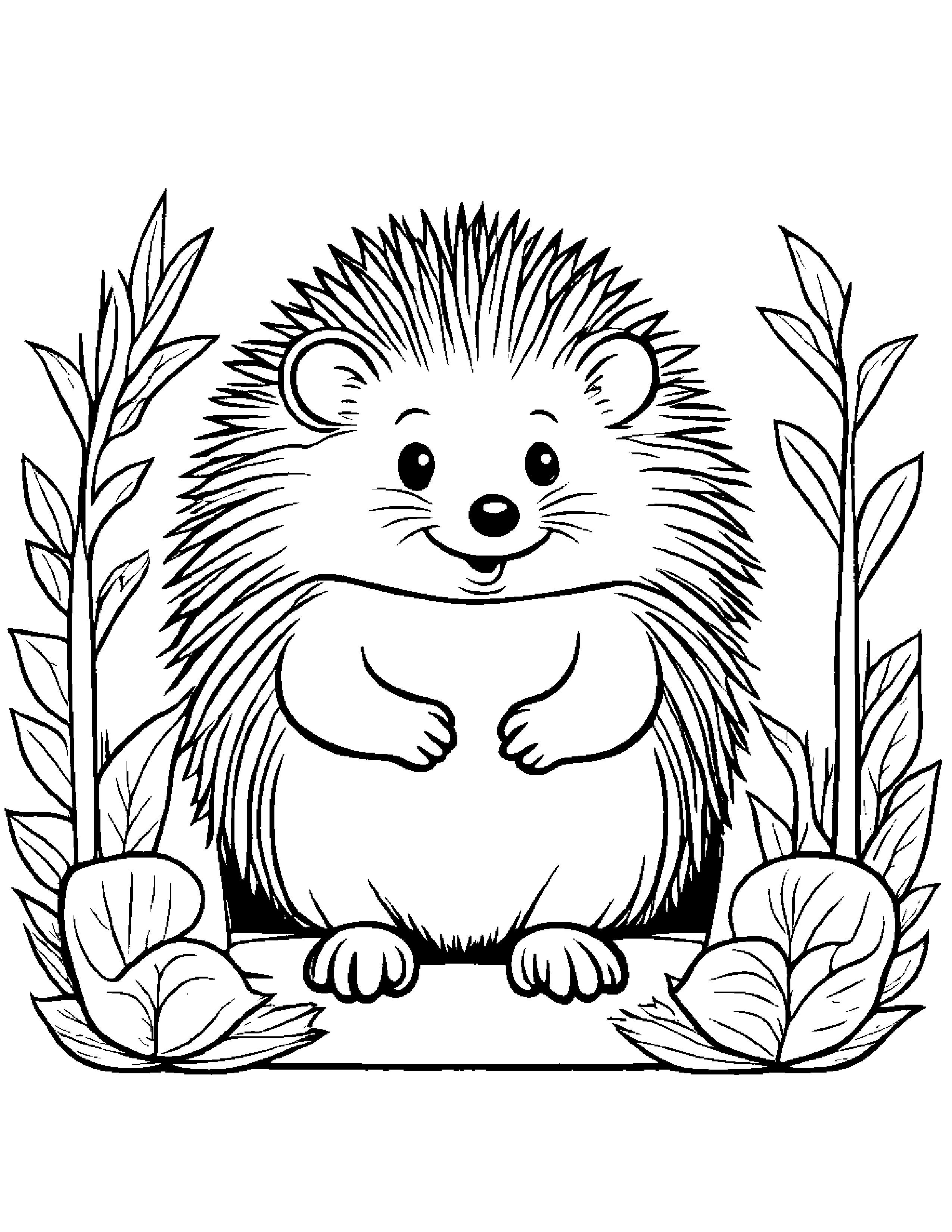 Hedgehog Practicing The Alphabet Coloring Page (Free Printable PDF)