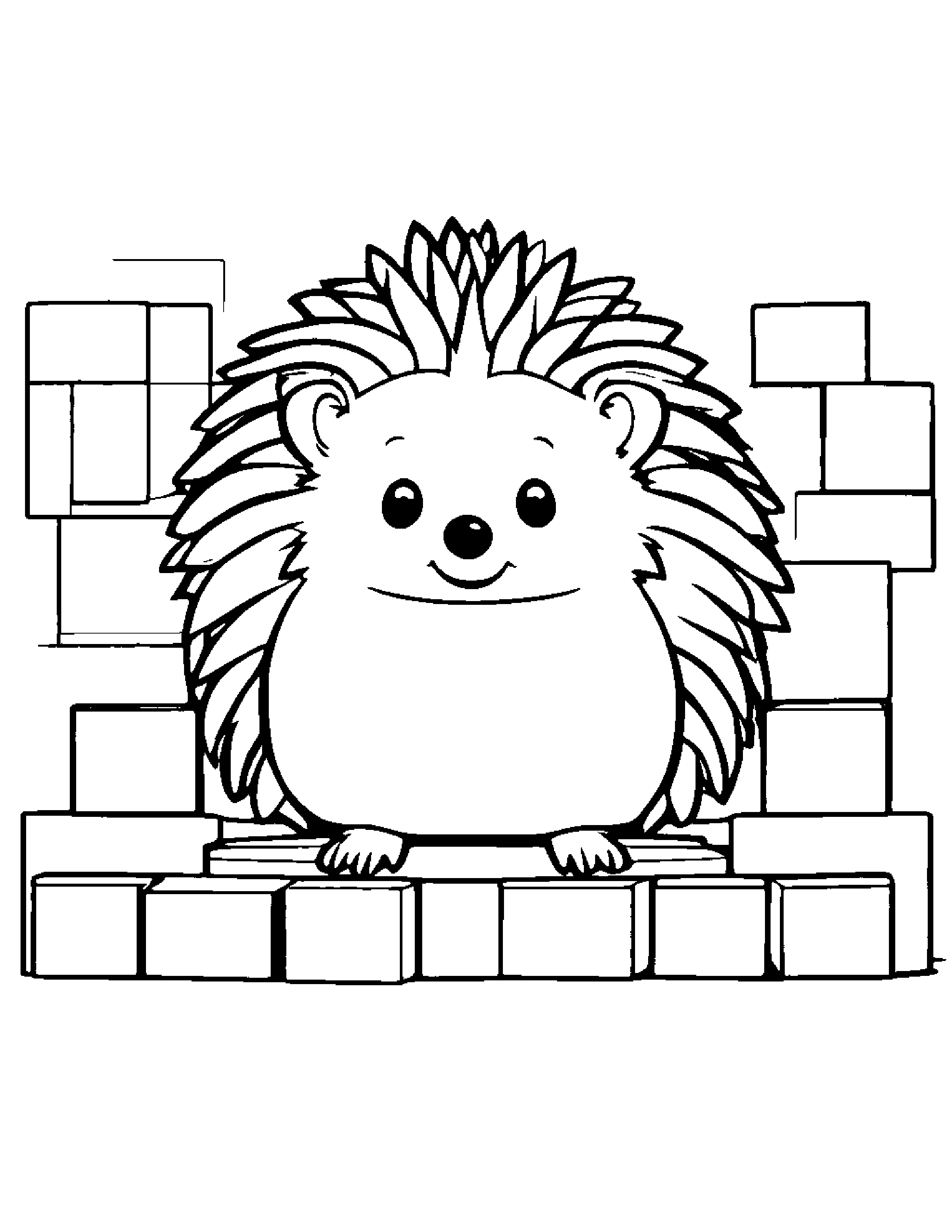 Hedgehog Stacking Blocks Coloring Page (Free Printable PDF)