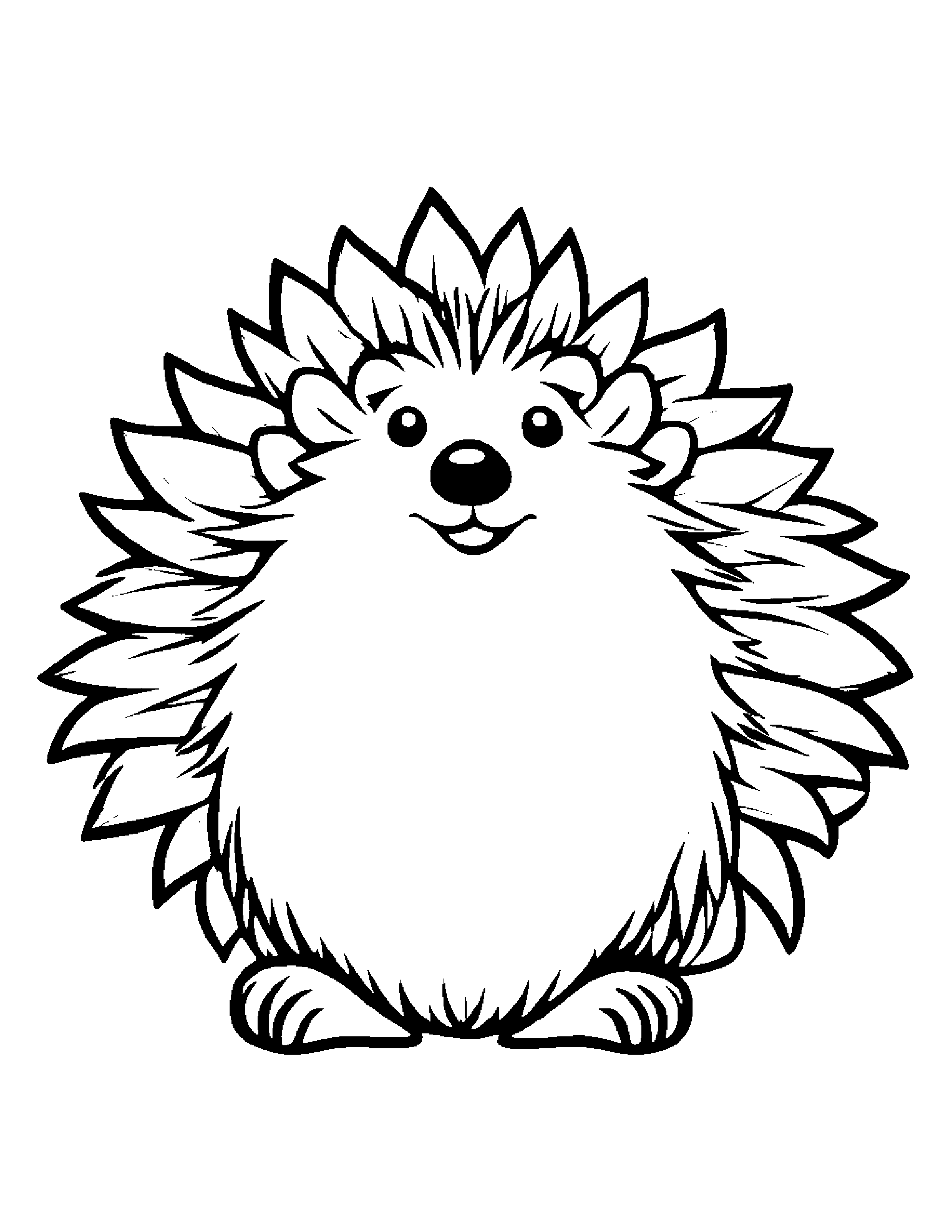 Hedgehog With A Sunny Sticker #2 Coloring Page (Free Printable PDF)