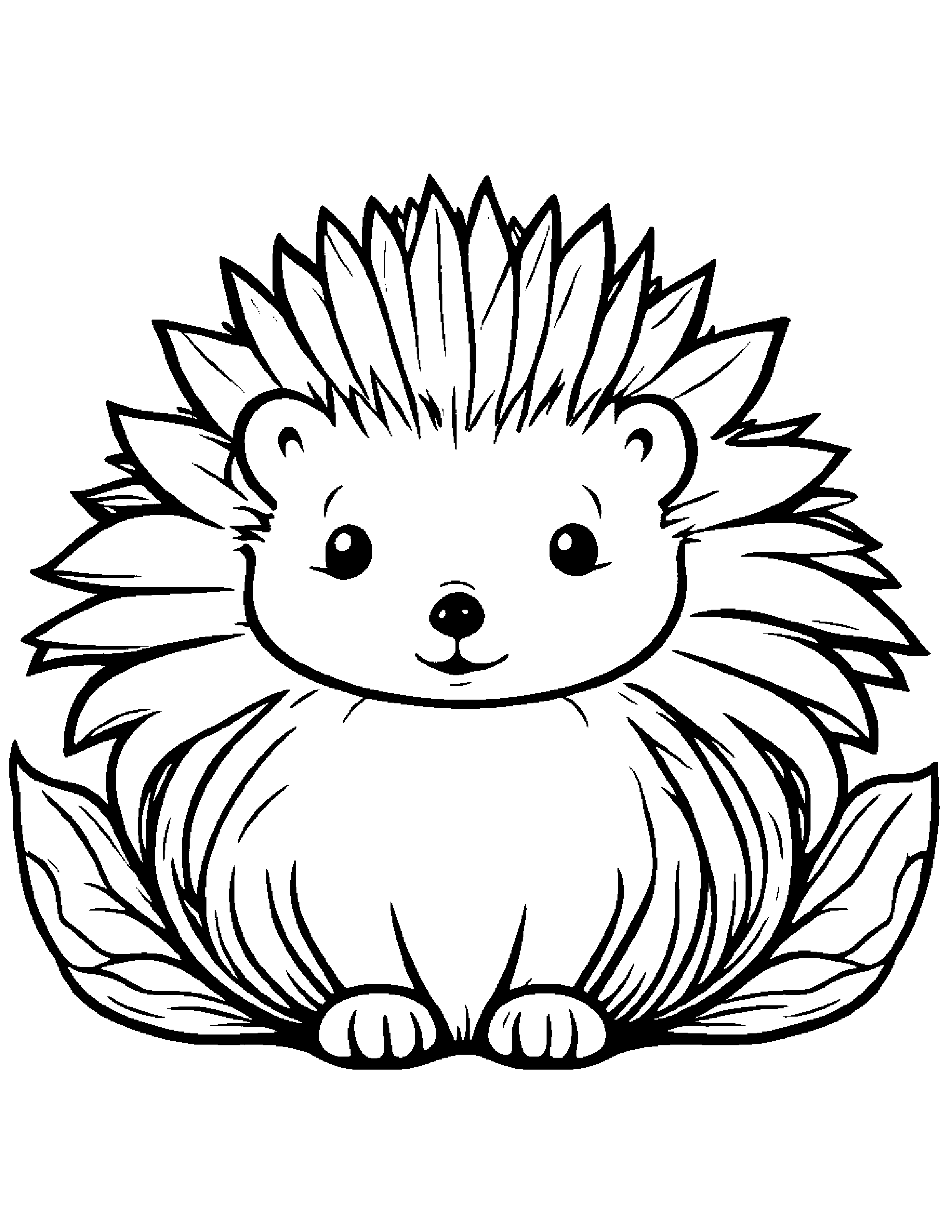 Hedgehog With A Sunny Sticker #4 Coloring Page (Free Printable PDF)
