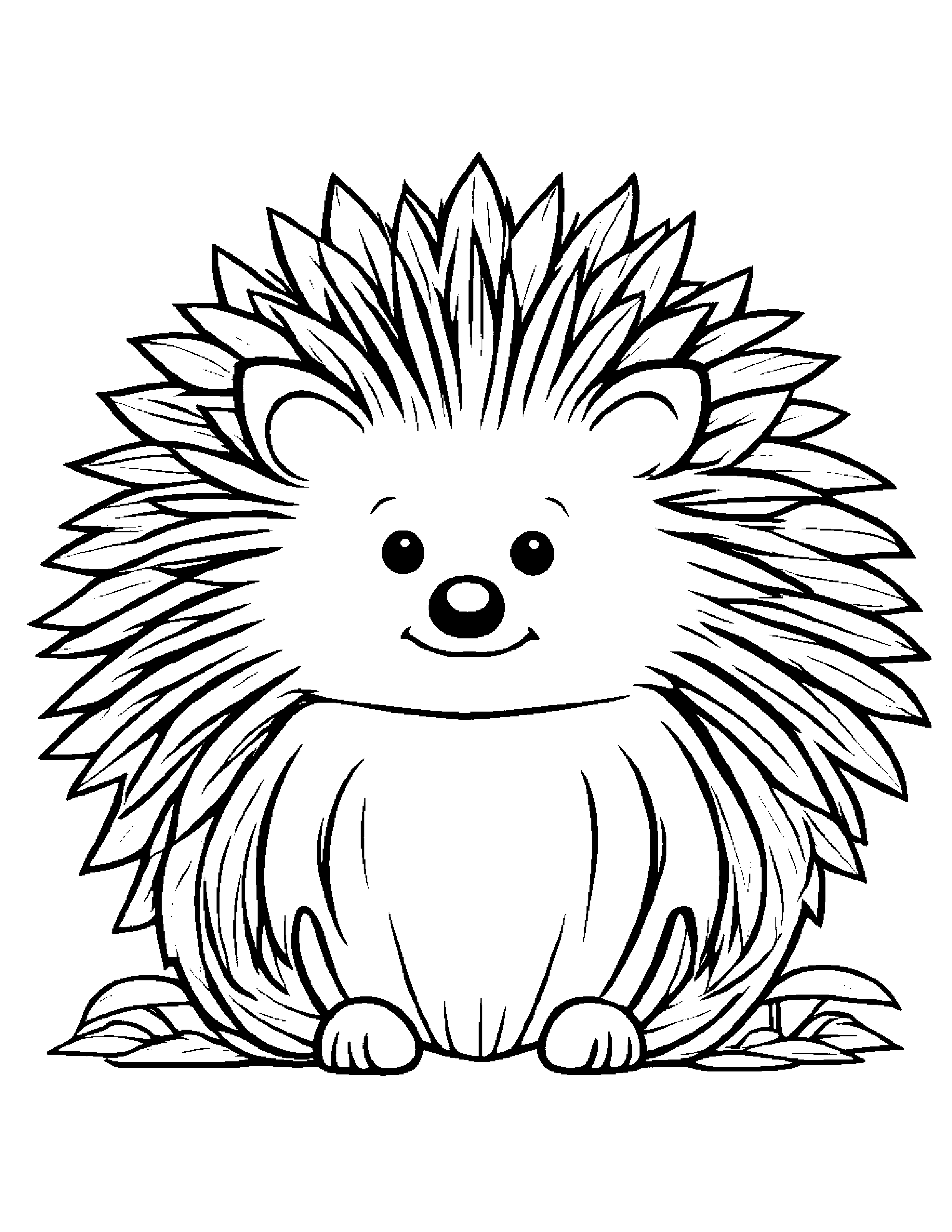 Hedgehog With A Sunny Sticker #5 Coloring Page (Free Printable PDF)
