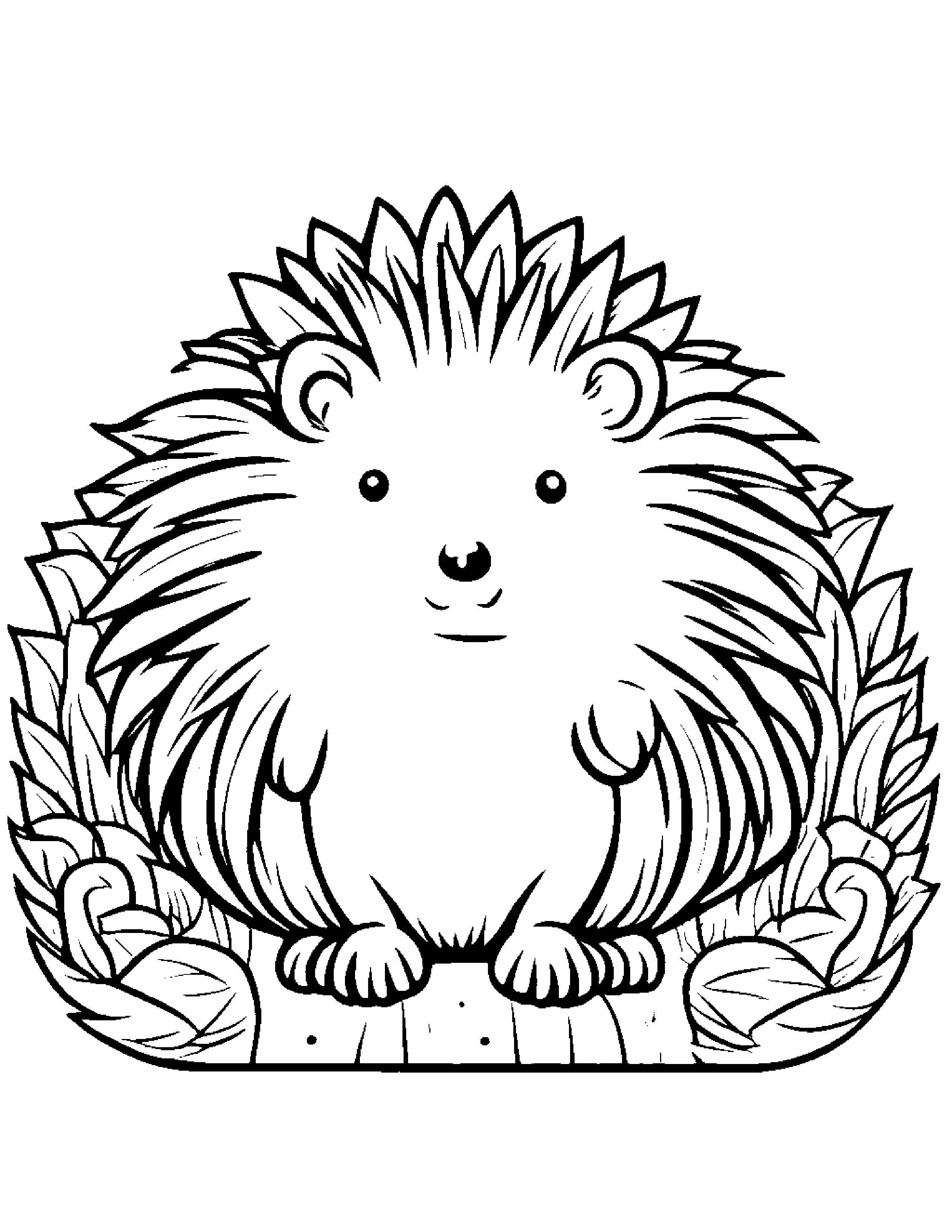 Hedgehog With A Sunny Sticker Coloring Page (Free Printable PDF)