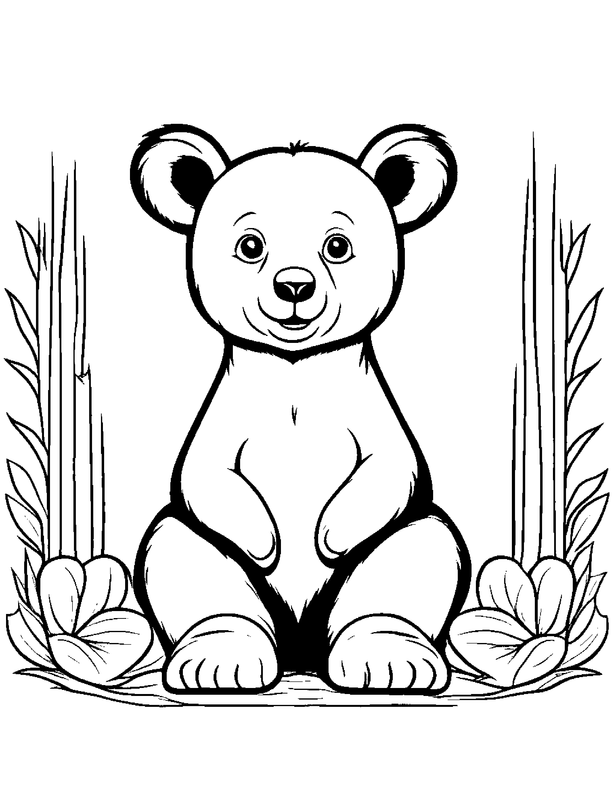 Helpful Bear Cub Coloring Page (Free Printable PDF)