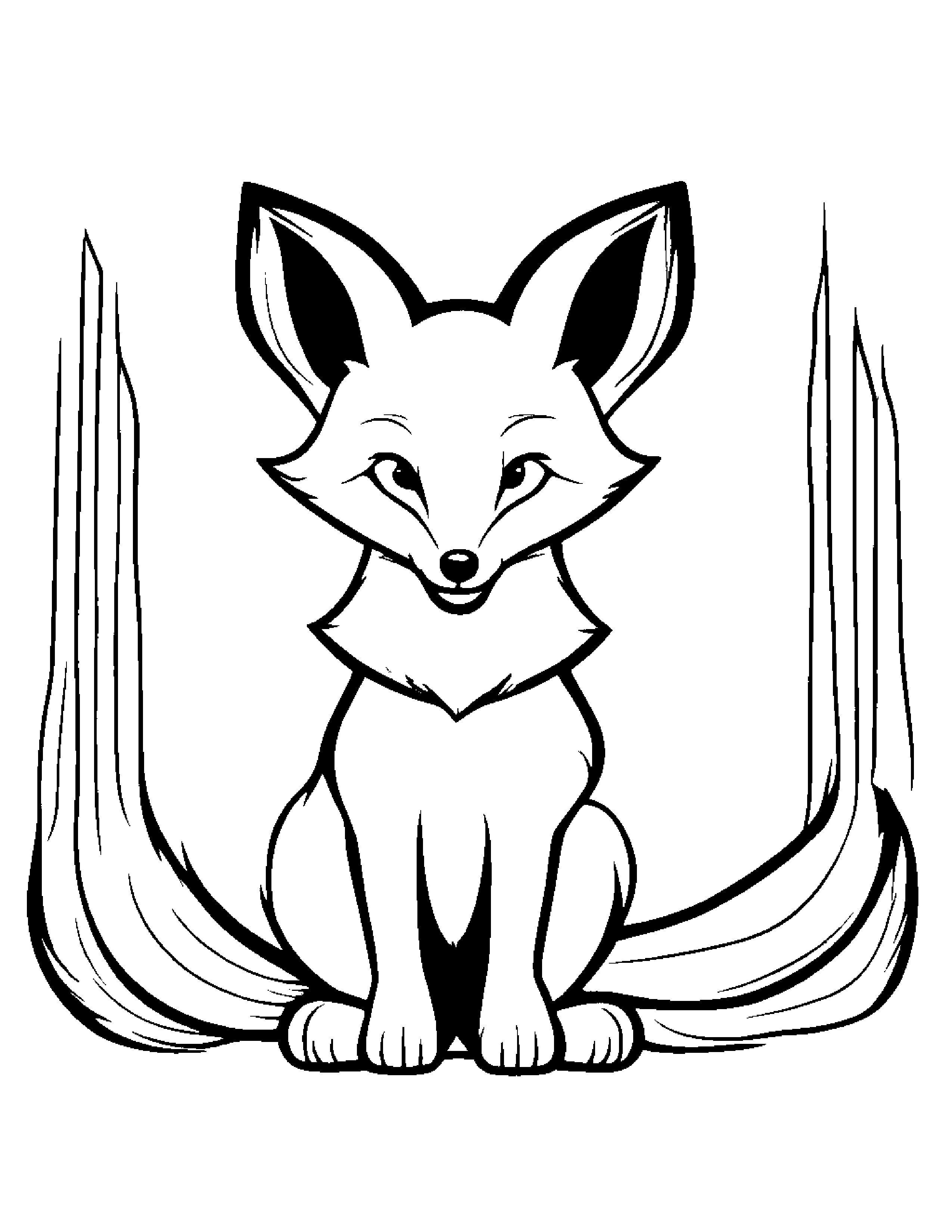 Helpful Fox Practicing Shapes #2 Coloring Page (Free Printable PDF)