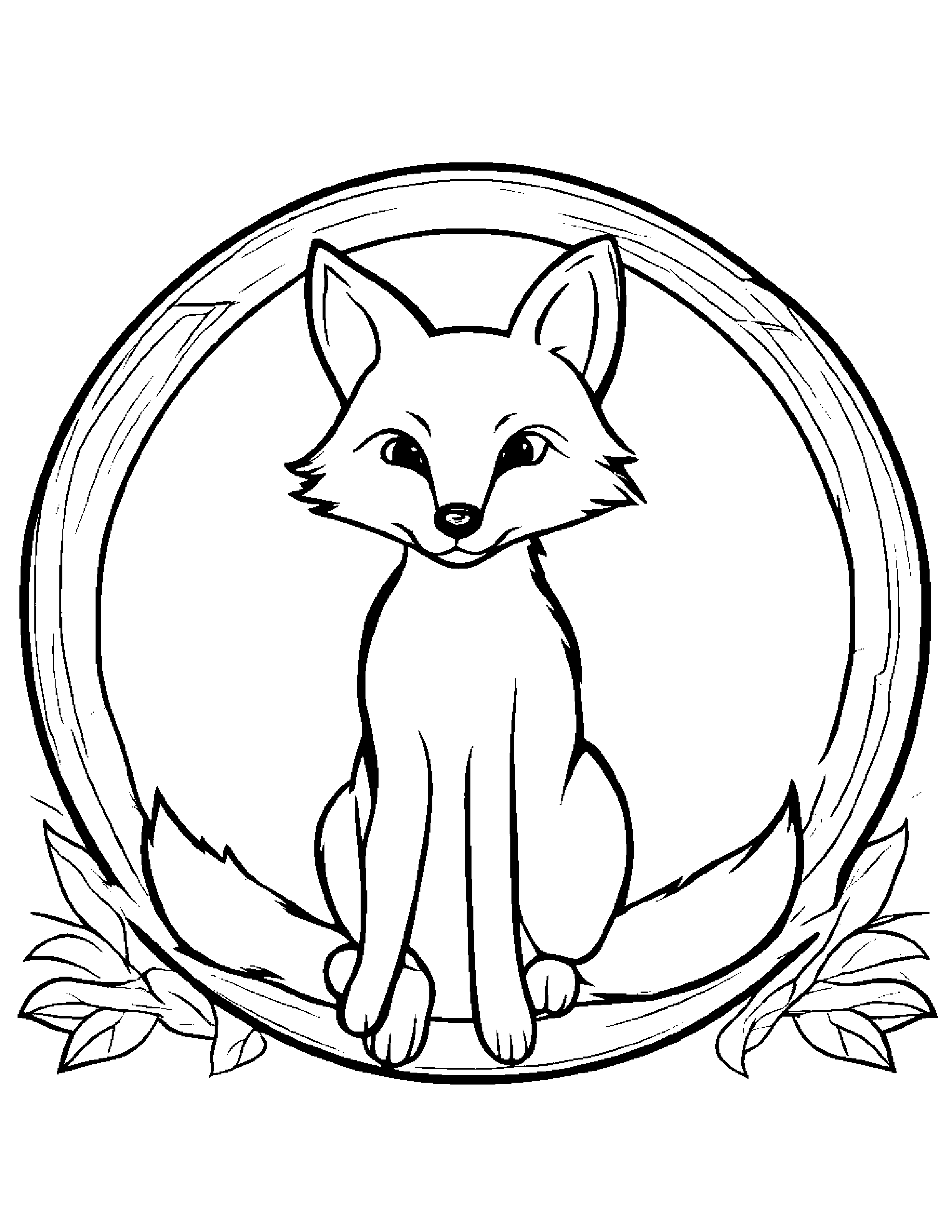 Helpful Fox Practicing Shapes #3 Coloring Page (Free Printable PDF)