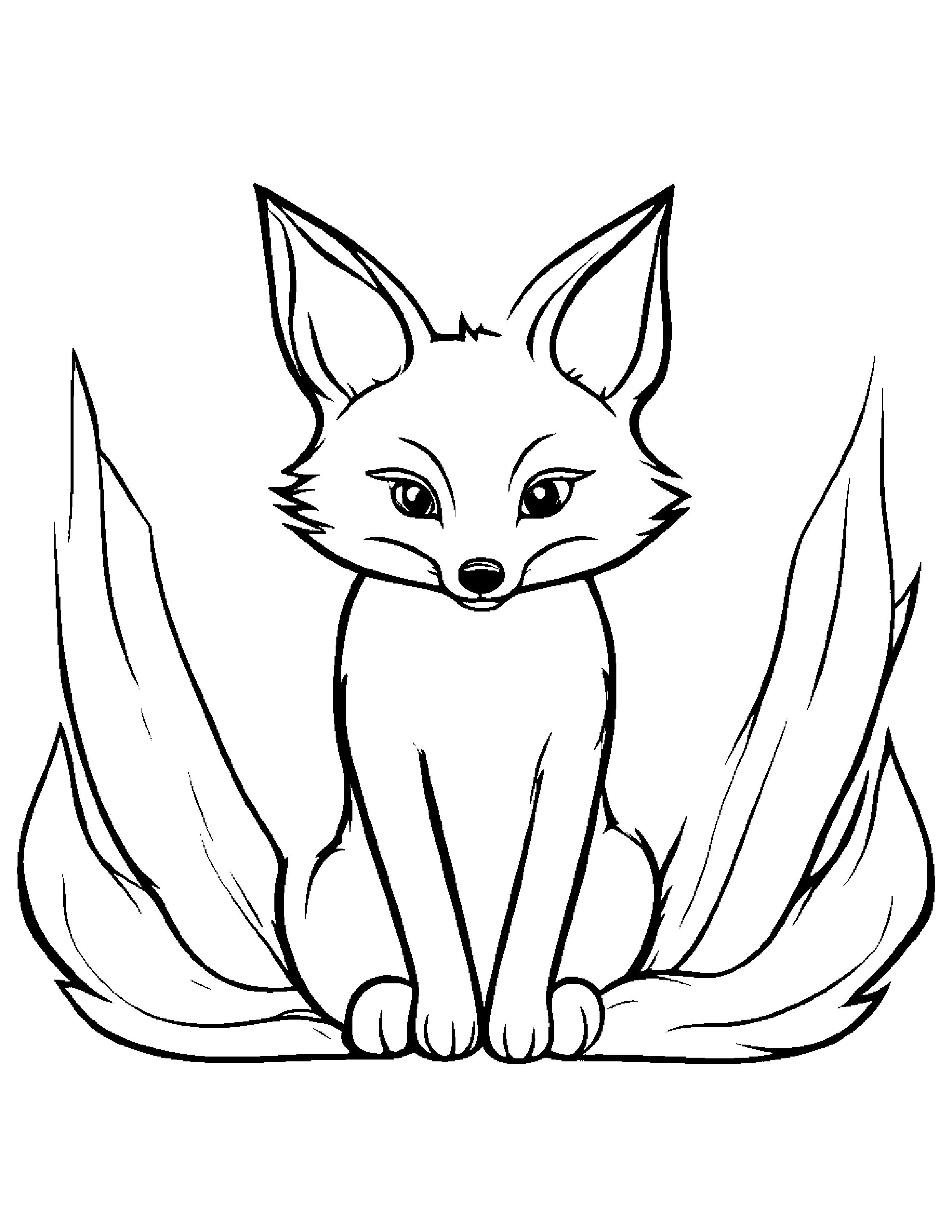Helpful Fox Practicing Shapes Coloring Page (Free Printable PDF)