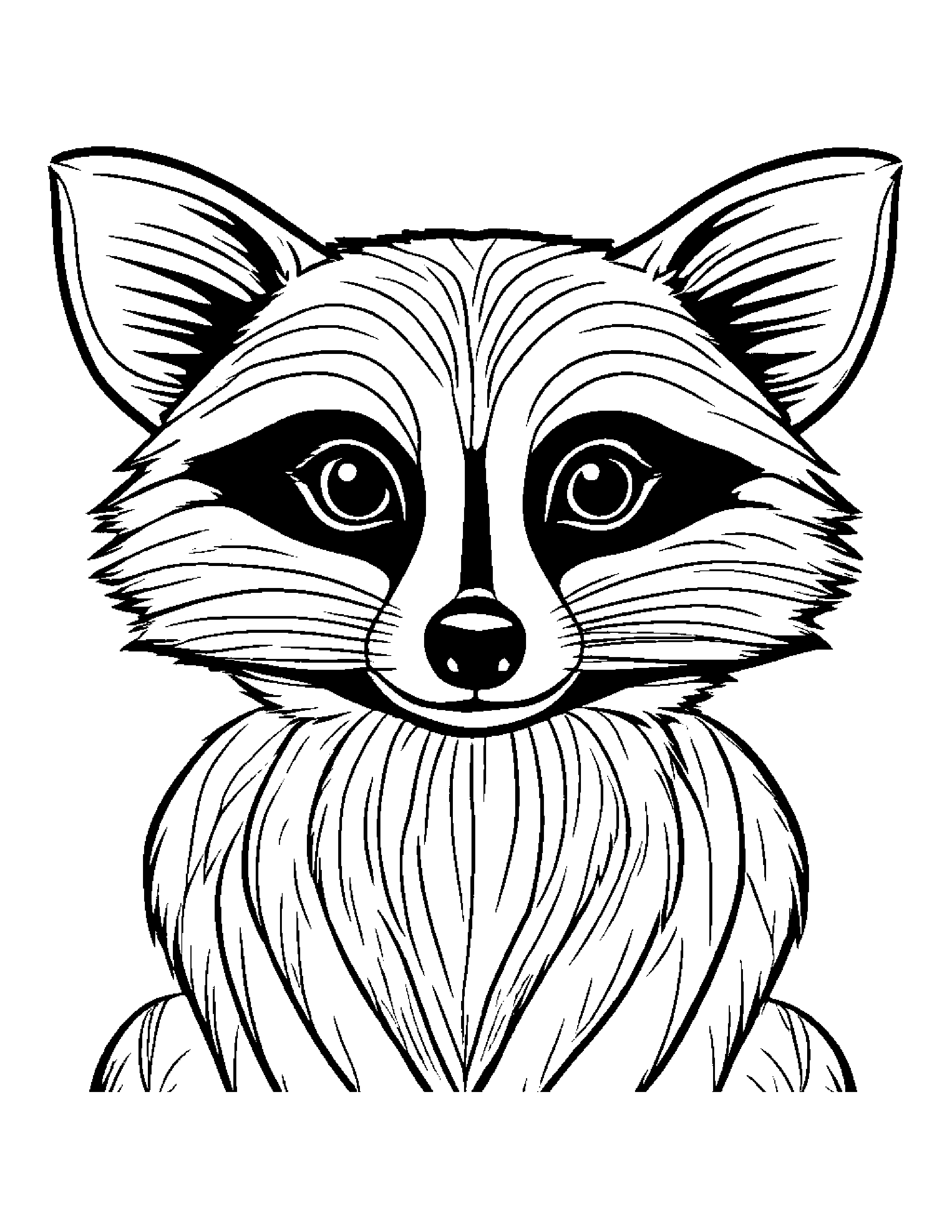 Helpful Raccoon #3 Coloring Page (Free Printable PDF)
