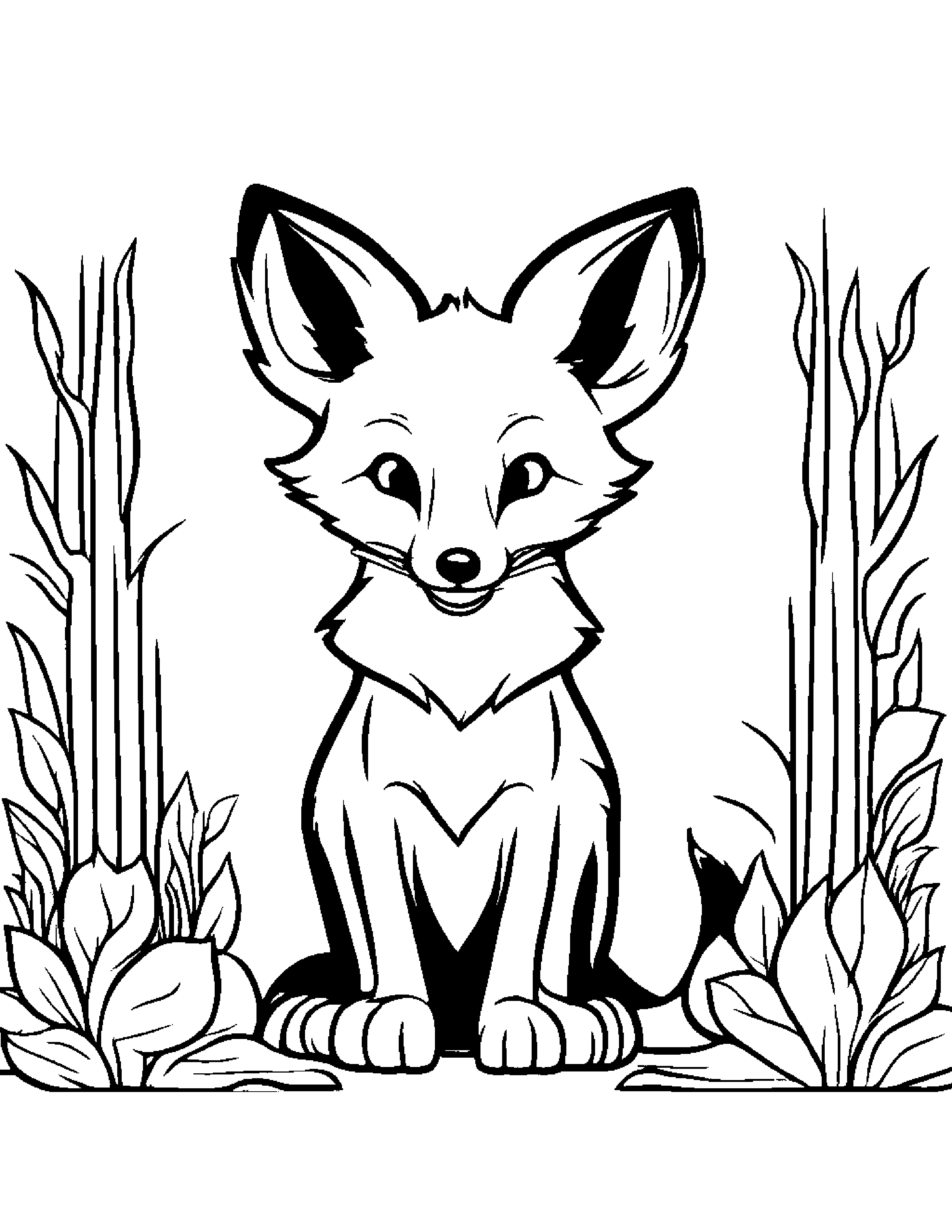 Jolly Fox #2 Coloring Page (Free Printable PDF)