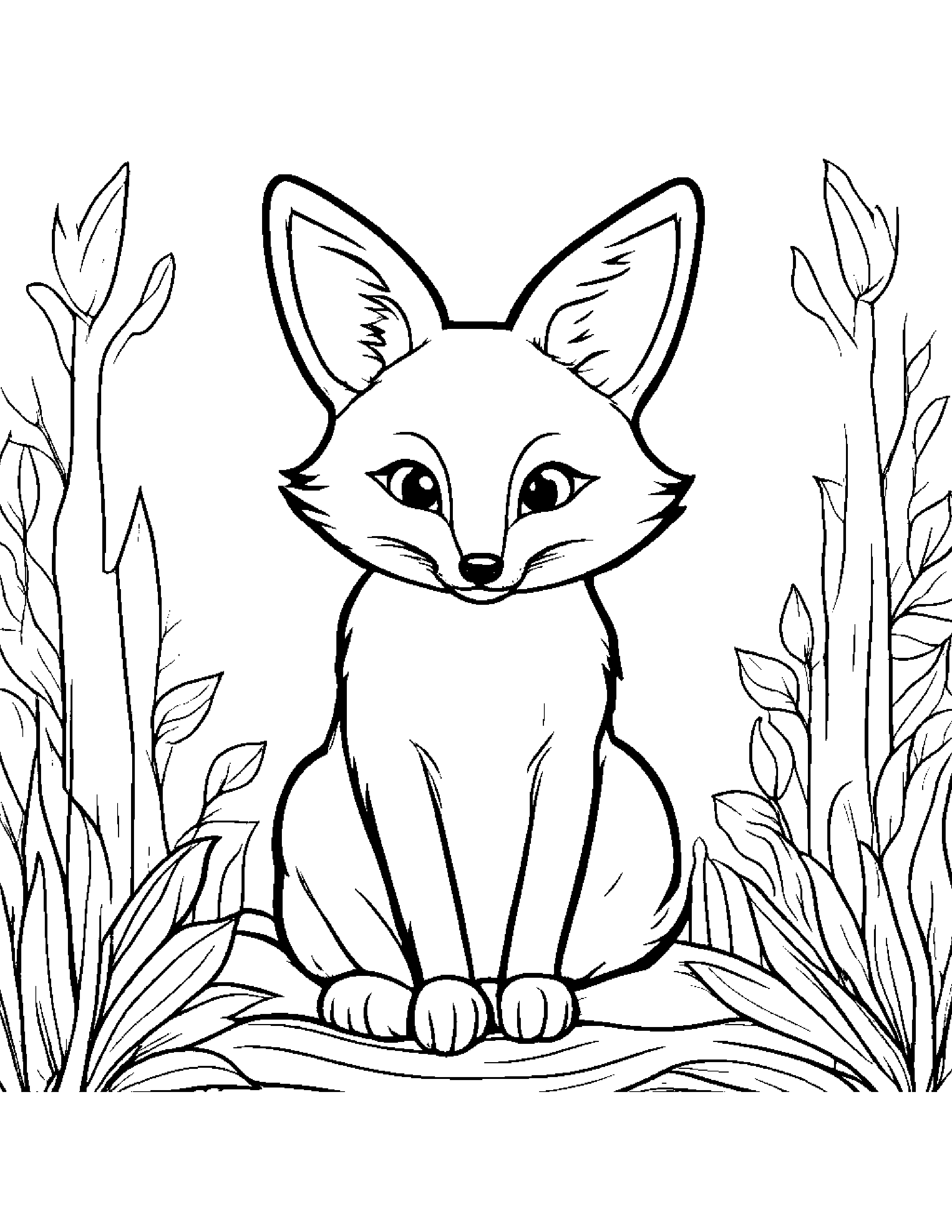 Jolly Fox #3 Coloring Page (Free Printable PDF)