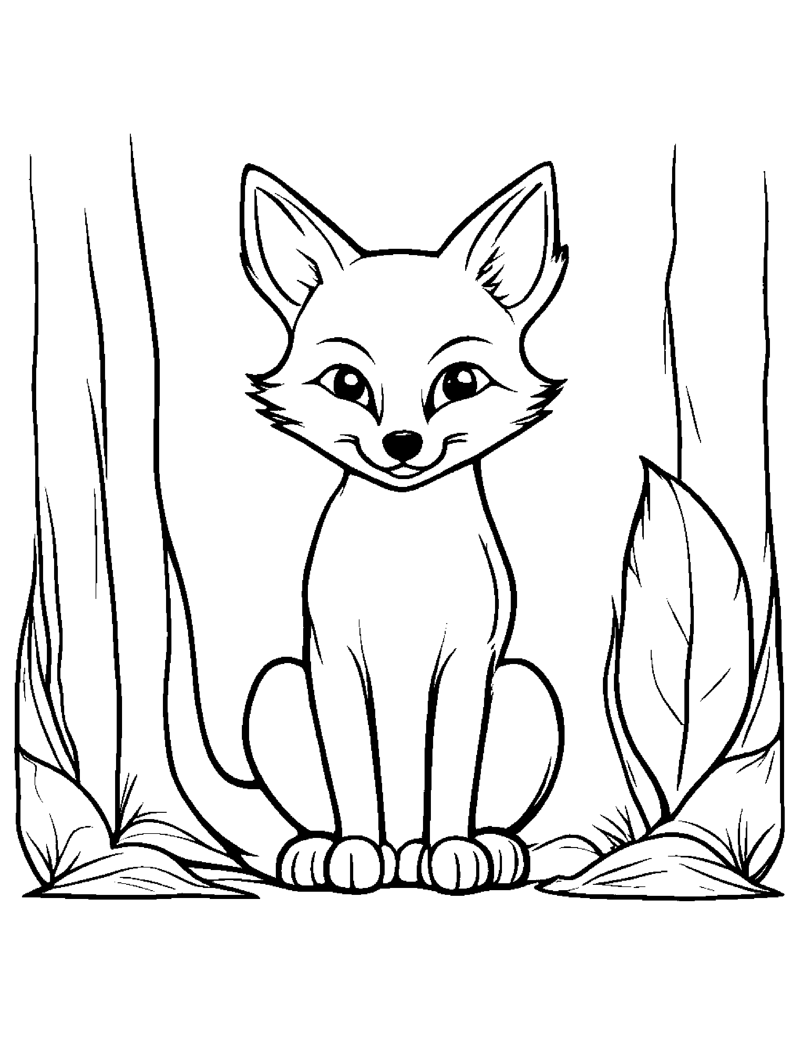 Jolly Fox Coloring Page (Free Printable PDF)