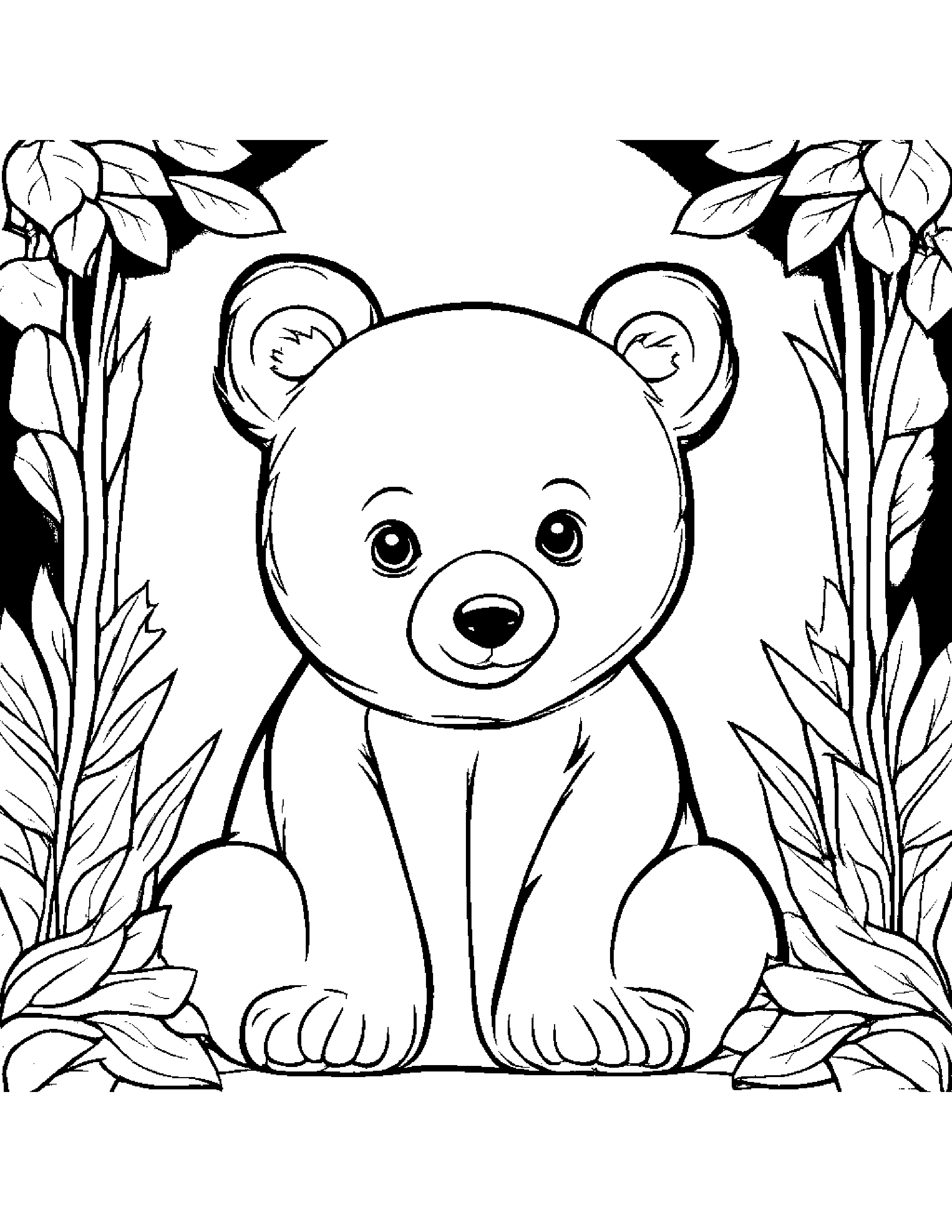 Merry Bear Cub #4 Coloring Page (Free Printable PDF)