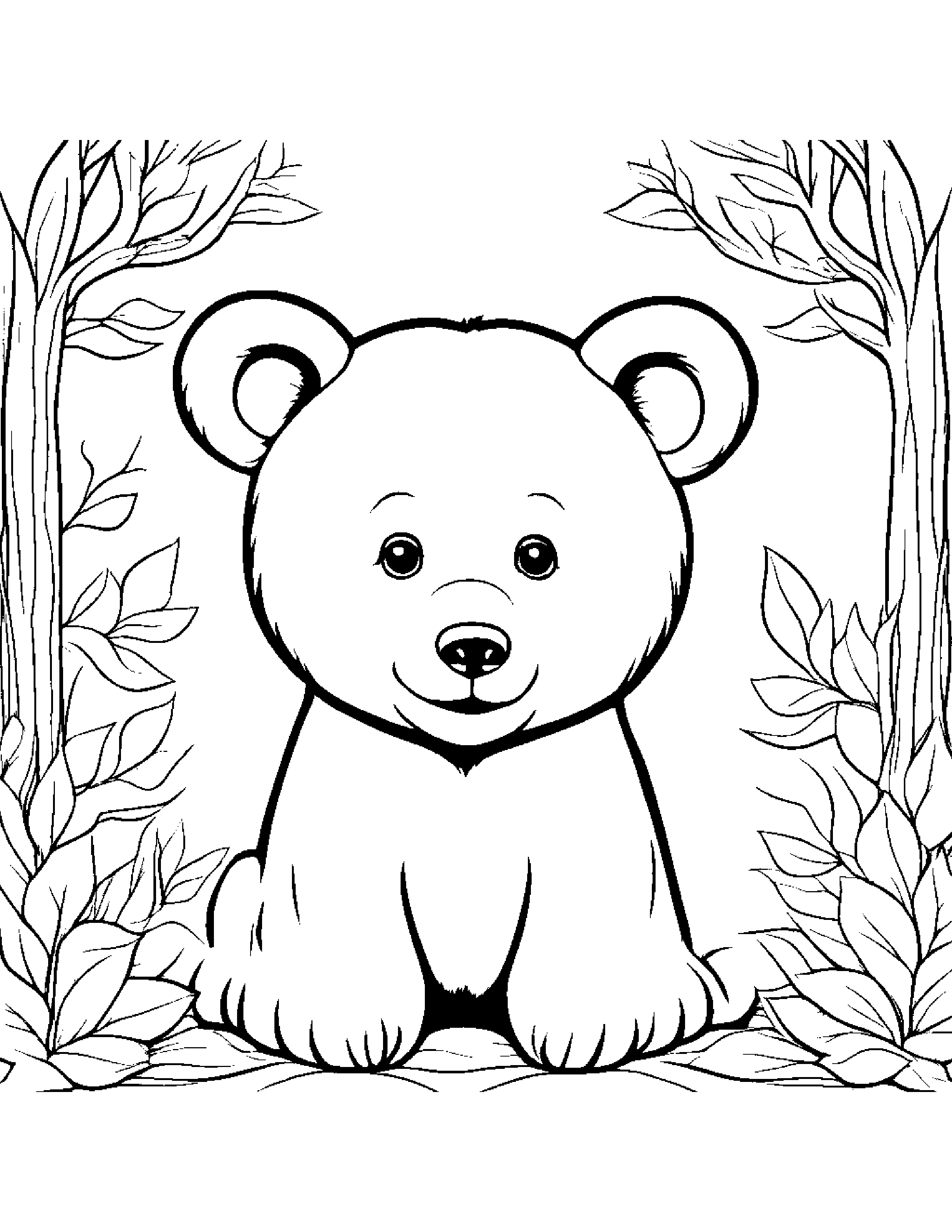 Merry Bear Cub #5 Coloring Page (Free Printable PDF)