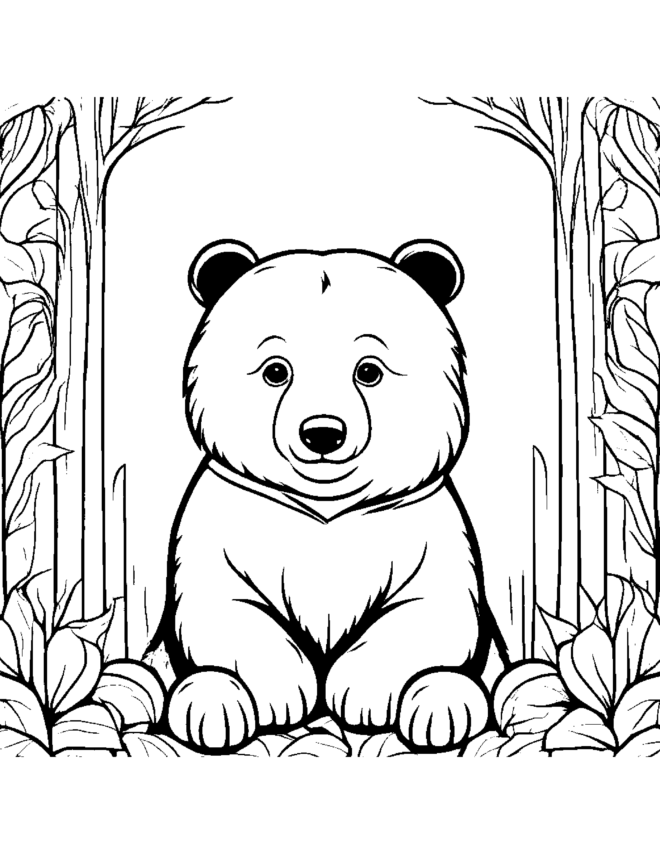 Merry Bear Cub Coloring Page (Free Printable PDF)