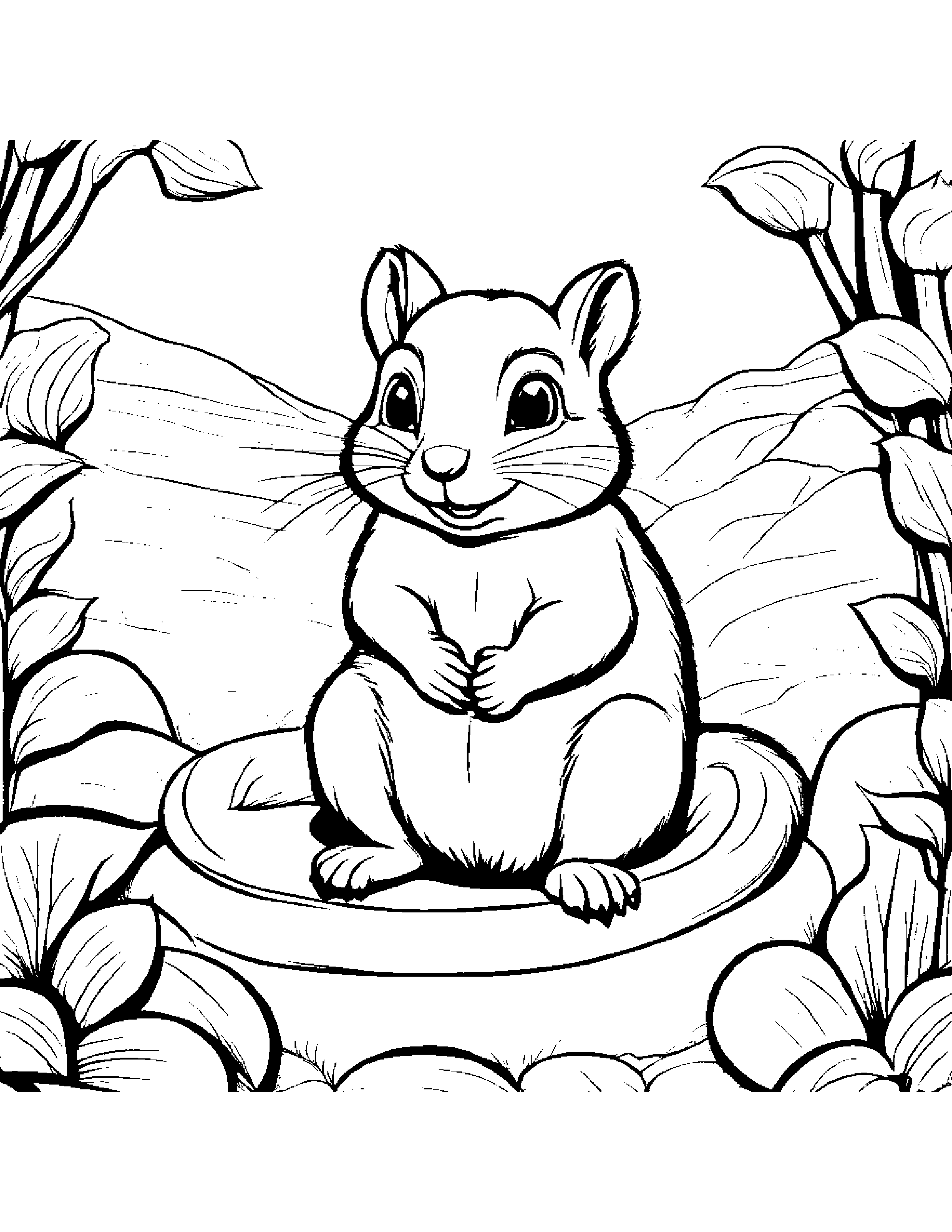 Merry Chipmunk Coloring Beside A Sandbox #3 Coloring Page (Free Printable PDF)